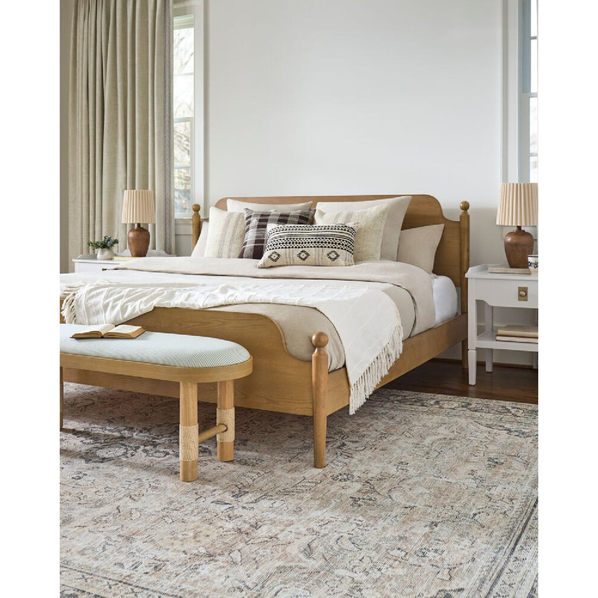 Modern European furniture - Fluted Linen Table Lamp Set (2) - www.oroa.com