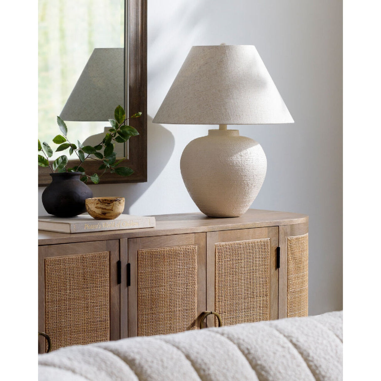 Modern European furniture - Empire Linen Shade Table Lamp - www.oroa.com