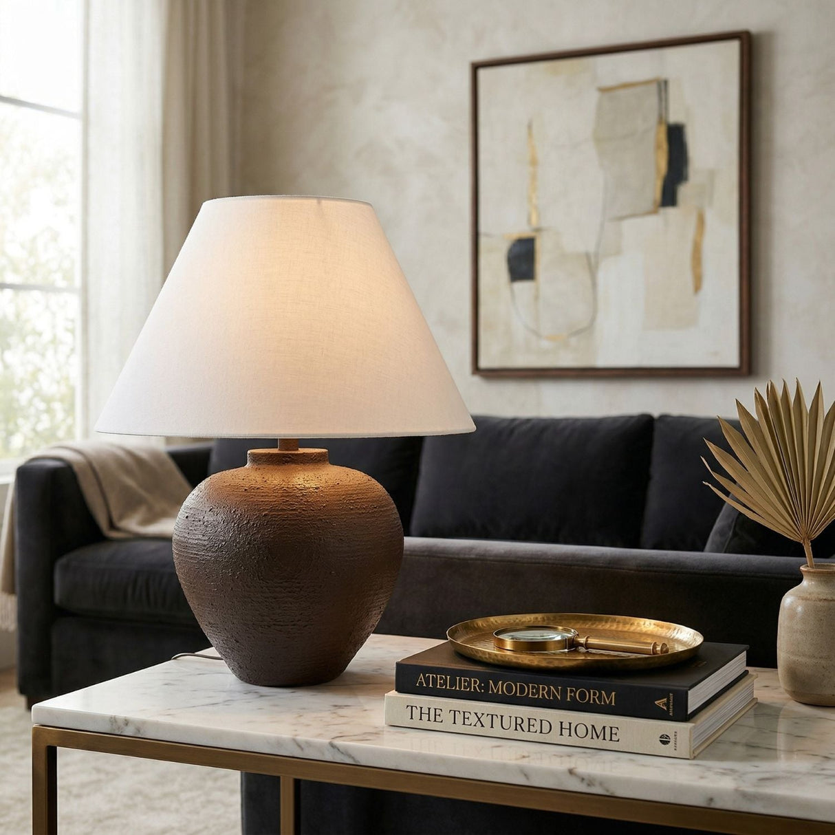 Modern European furniture - Empire Linen Shade Table Lamp - www.oroa.com