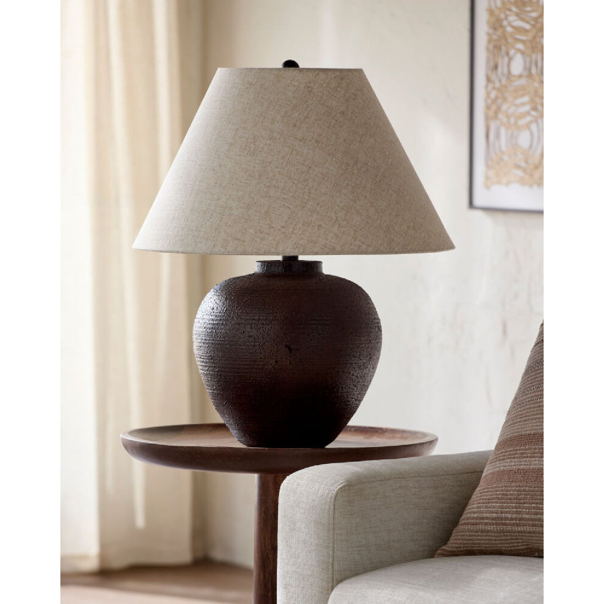 Modern European furniture - Empire Linen Shade Table Lamp - www.oroa.com