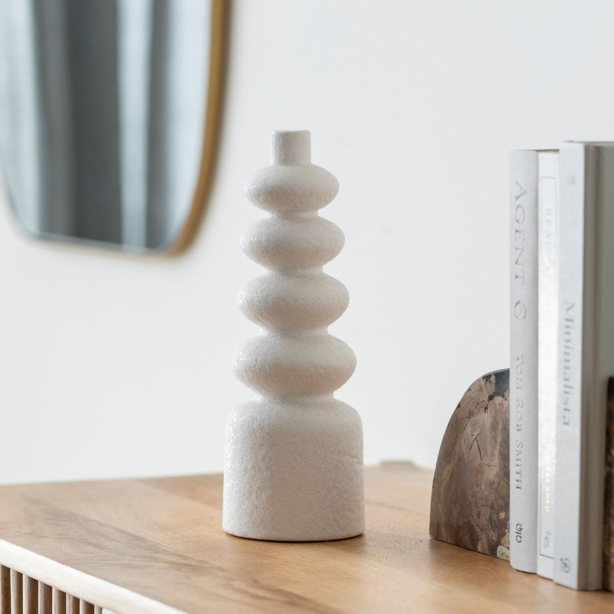 Modern European furniture - White Ceramic Layered Vase - www.oroa.com