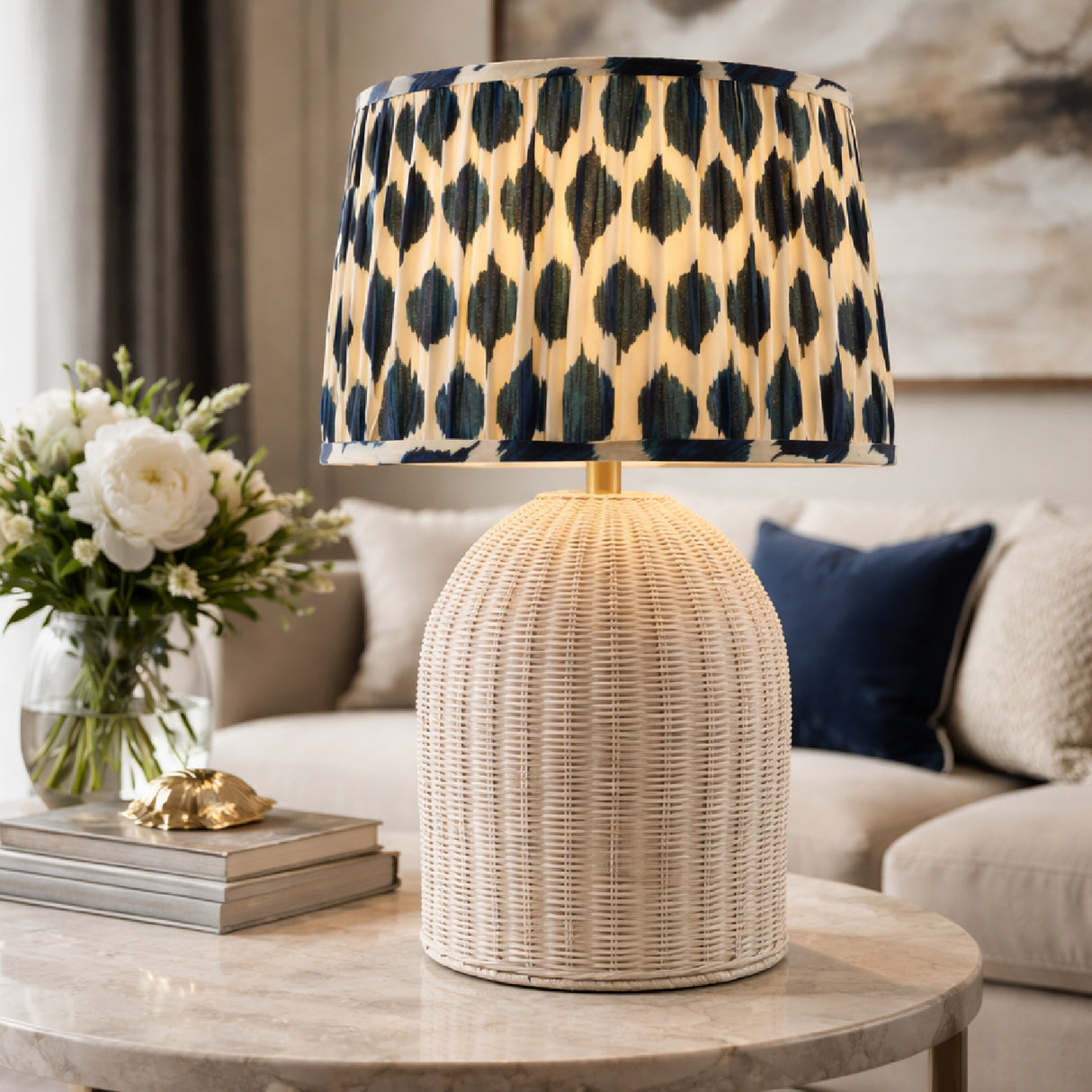 Blue Patterned Fabric Table Lamp | Oroa.com