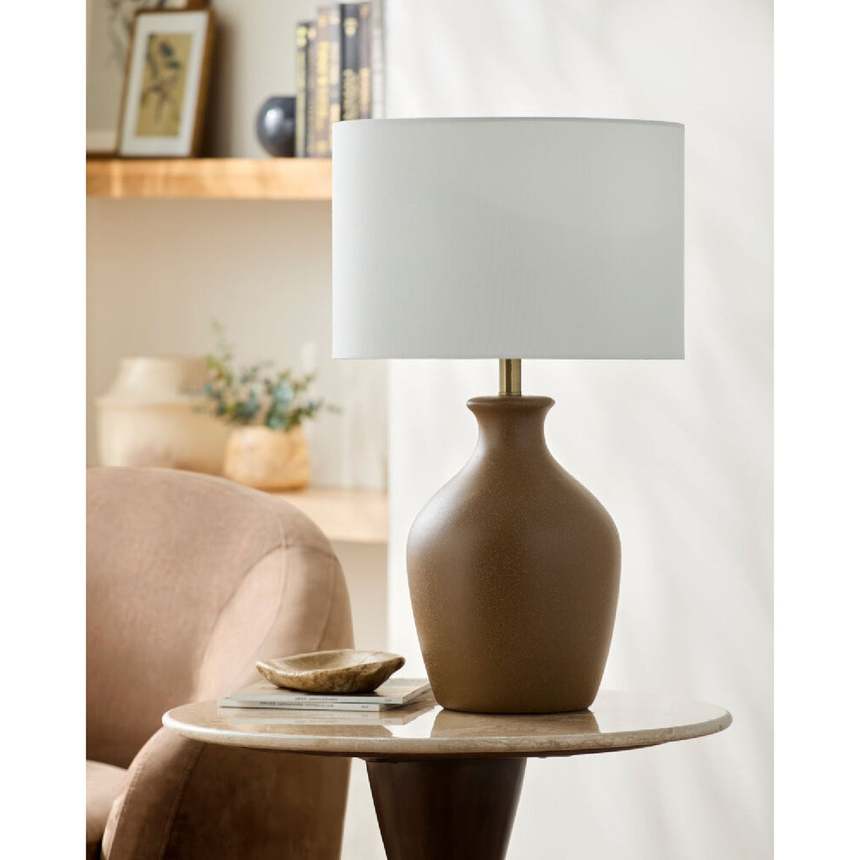 Modern European furniture - Linen Drum Shade Table Lamp - www.oroa.com