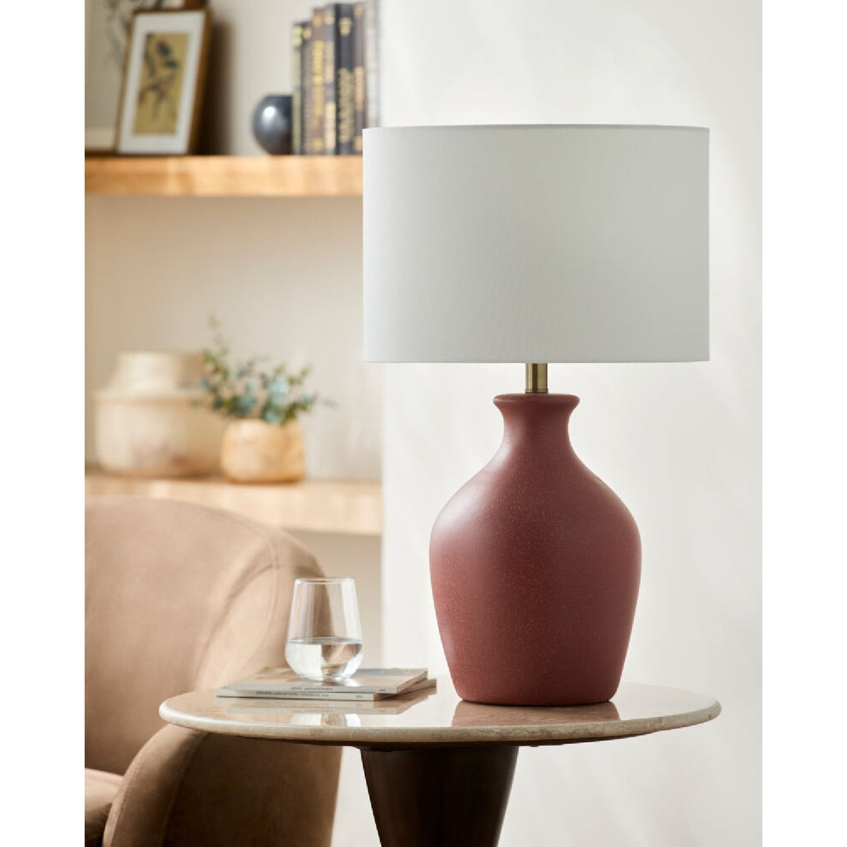 Modern European furniture - Linen Drum Shade Table Lamp - www.oroa.com