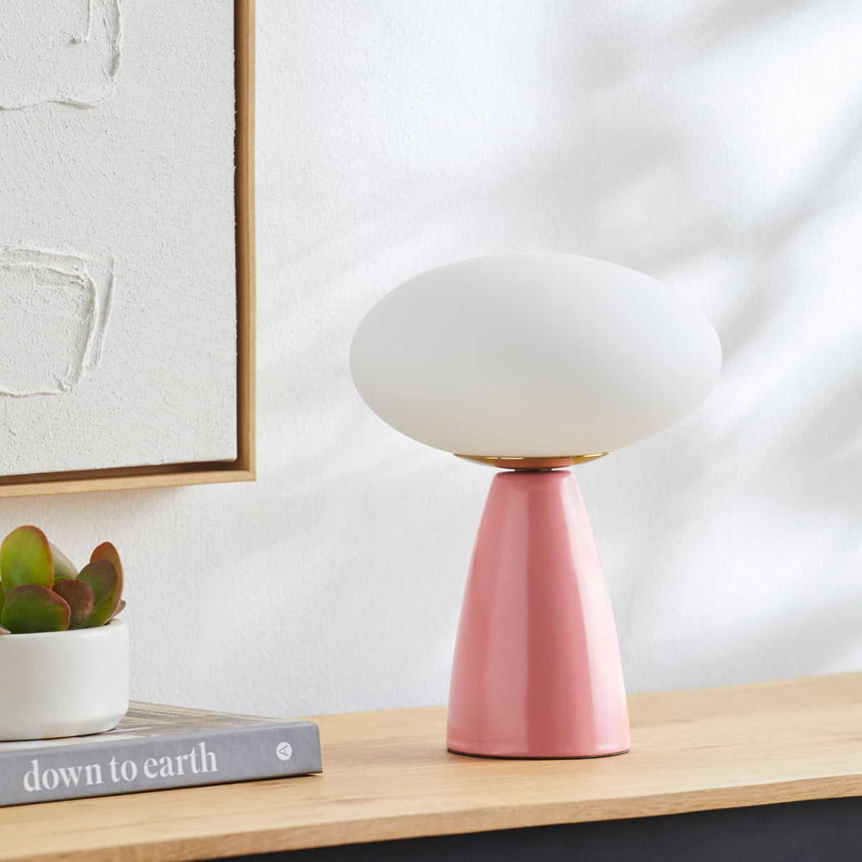 Modern European furniture - Oval White Glass Table Lamp - www.oroa.com