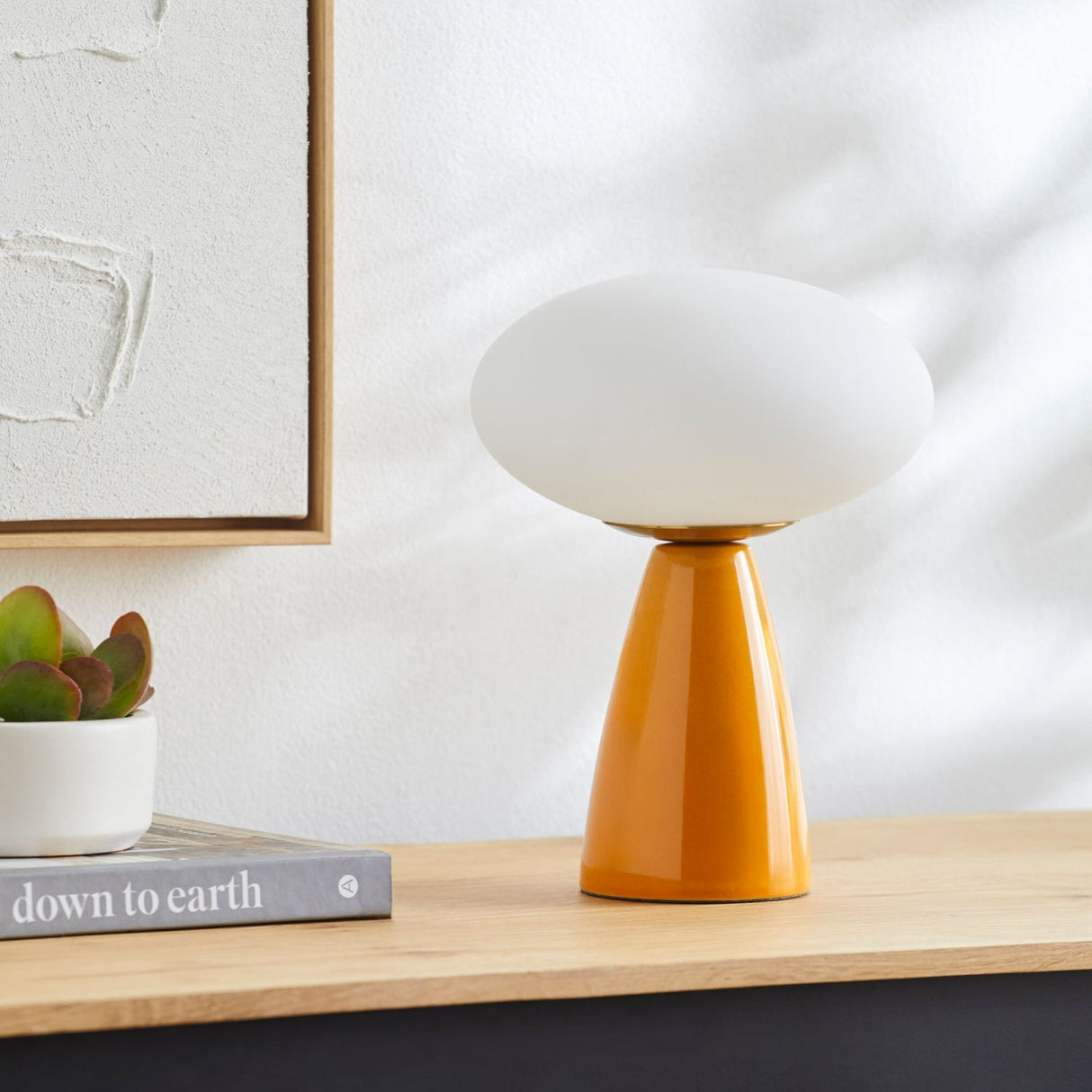 Modern European furniture - Oval White Glass Table Lamp - www.oroa.com