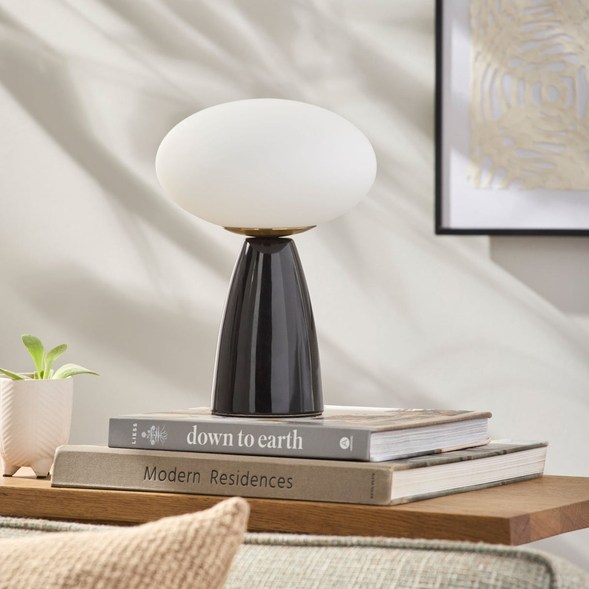 Modern European furniture - Oval White Glass Table Lamp - www.oroa.com