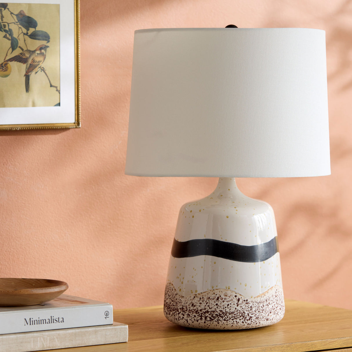 Modern European furniture - Brown Speckled Ceramic Table Lamp - www.oroa.com