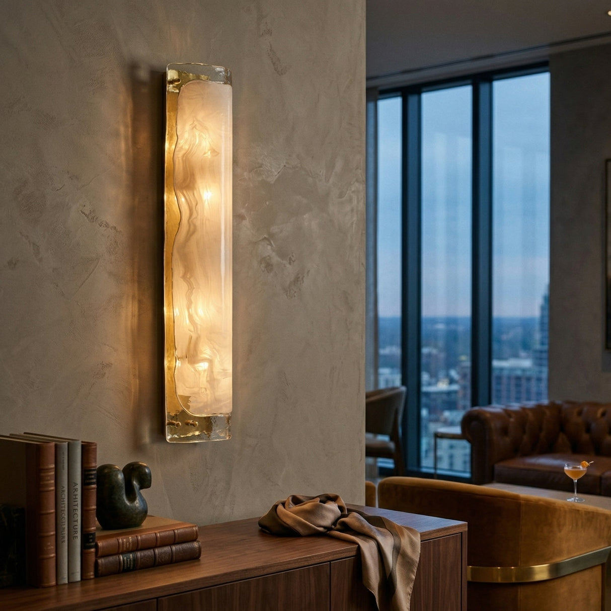 Modern European furniture - Curved Glass Wall Lamp - www.oroa.com