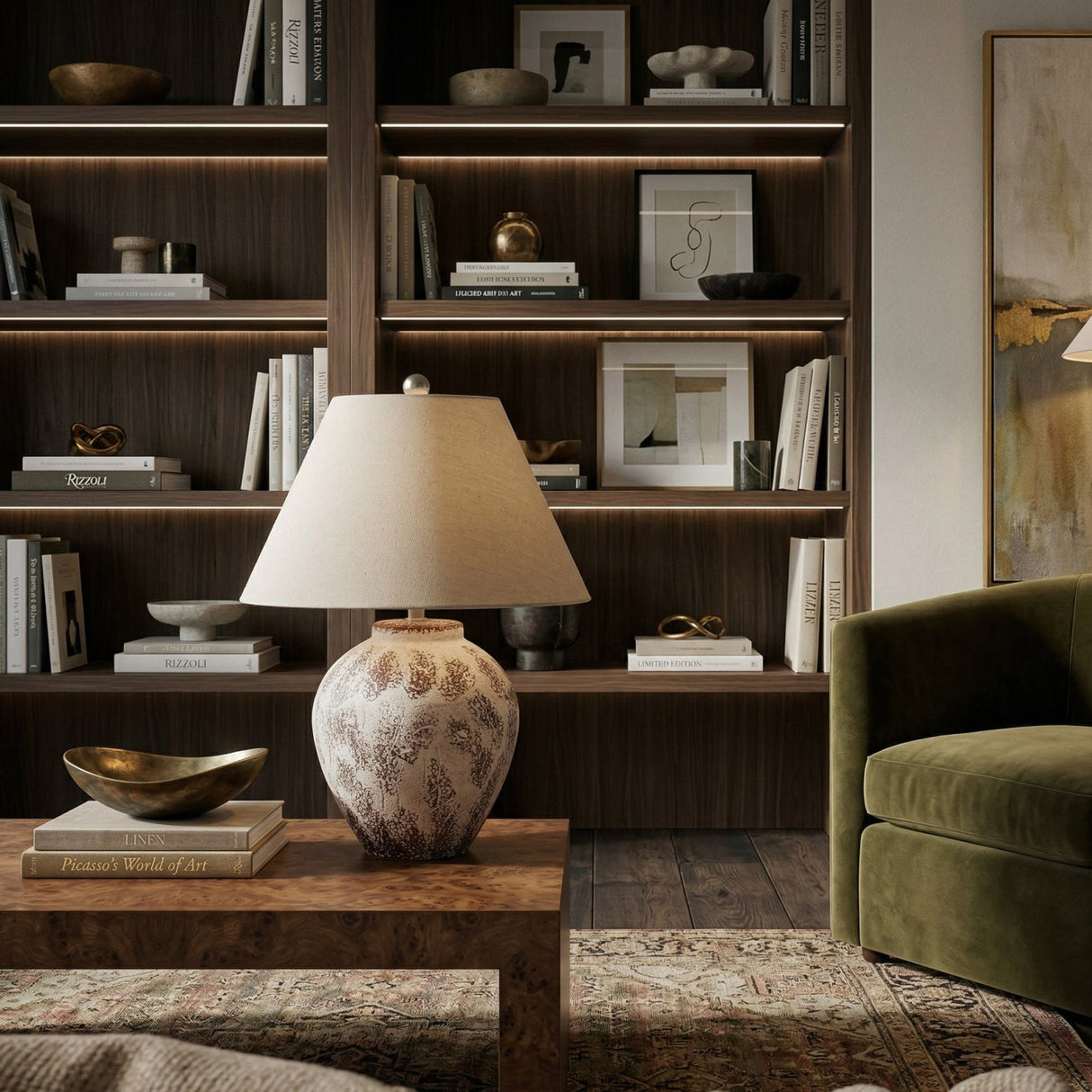 Modern European furniture - Rustic Brown Ceramic Table Lamp - www.oroa.com