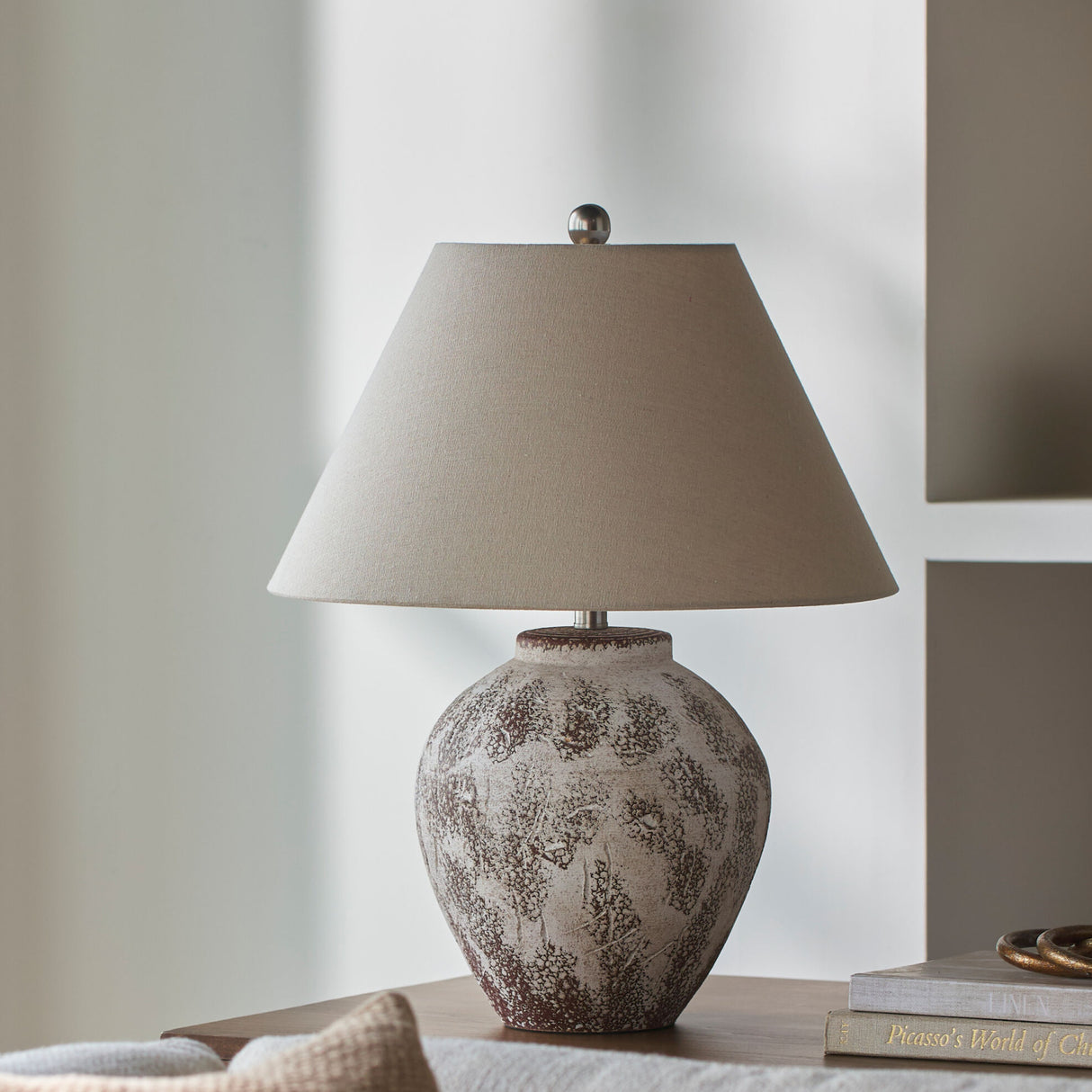 Modern European furniture - Rustic Brown Ceramic Table Lamp - www.oroa.com