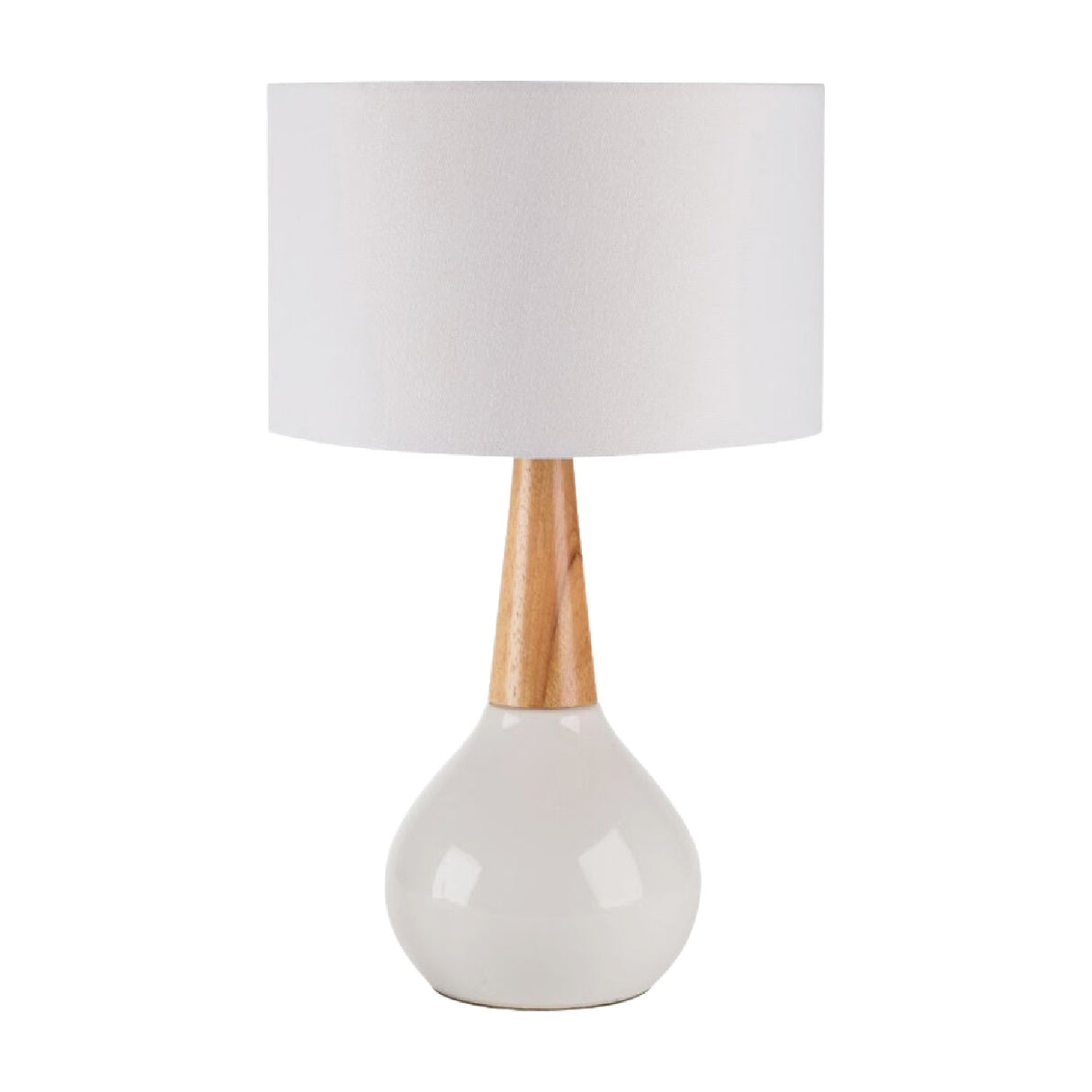 Ceramic Wood Base Table Lamp – Kent – front view