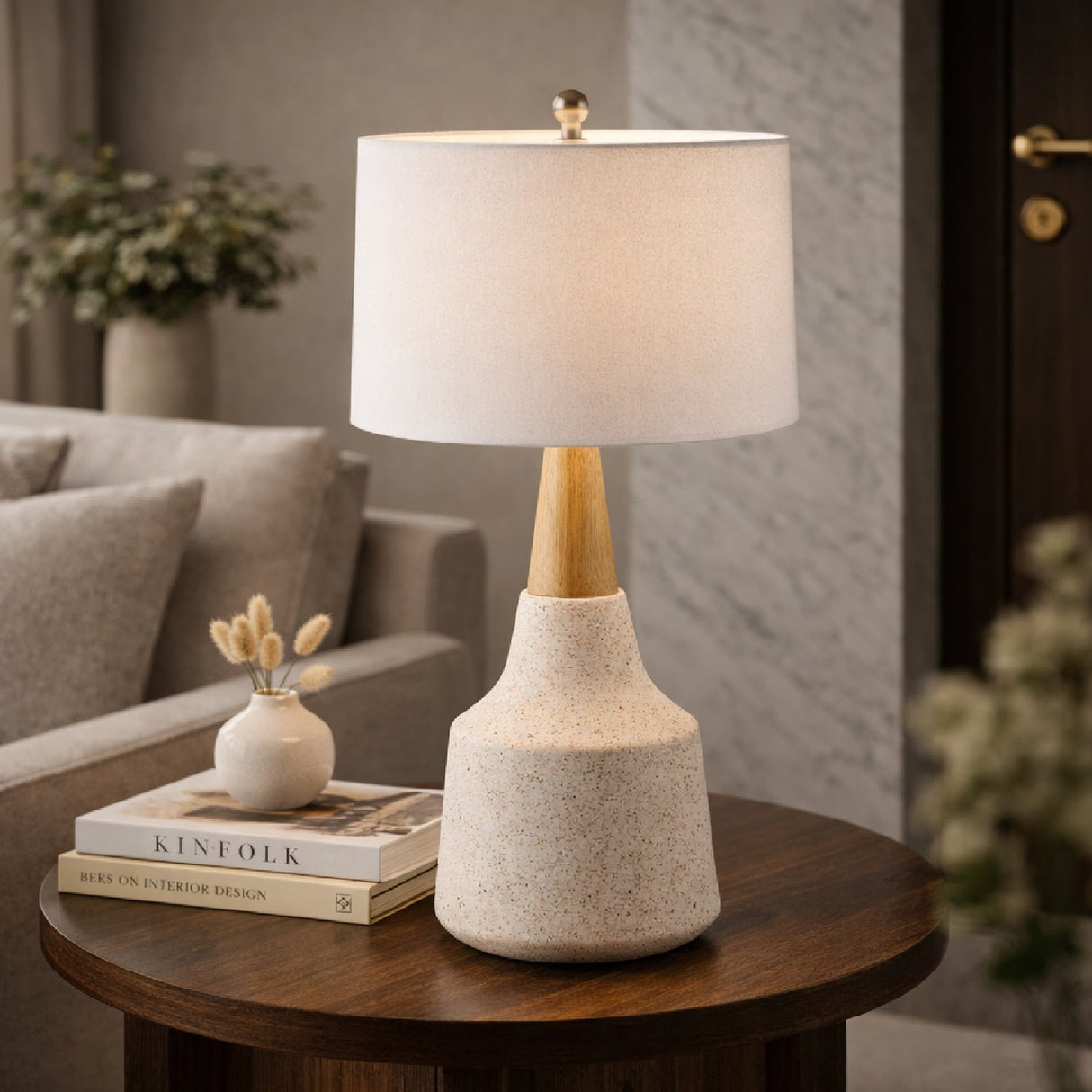 Modern European furniture - Speckled Base Accent Table Lamp - www.oroa.com
