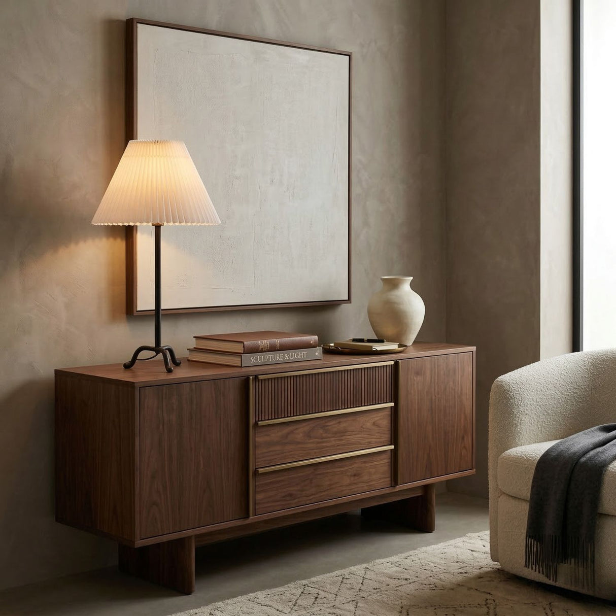 Pleated Linen Accent Table Lamp | Oroa.com