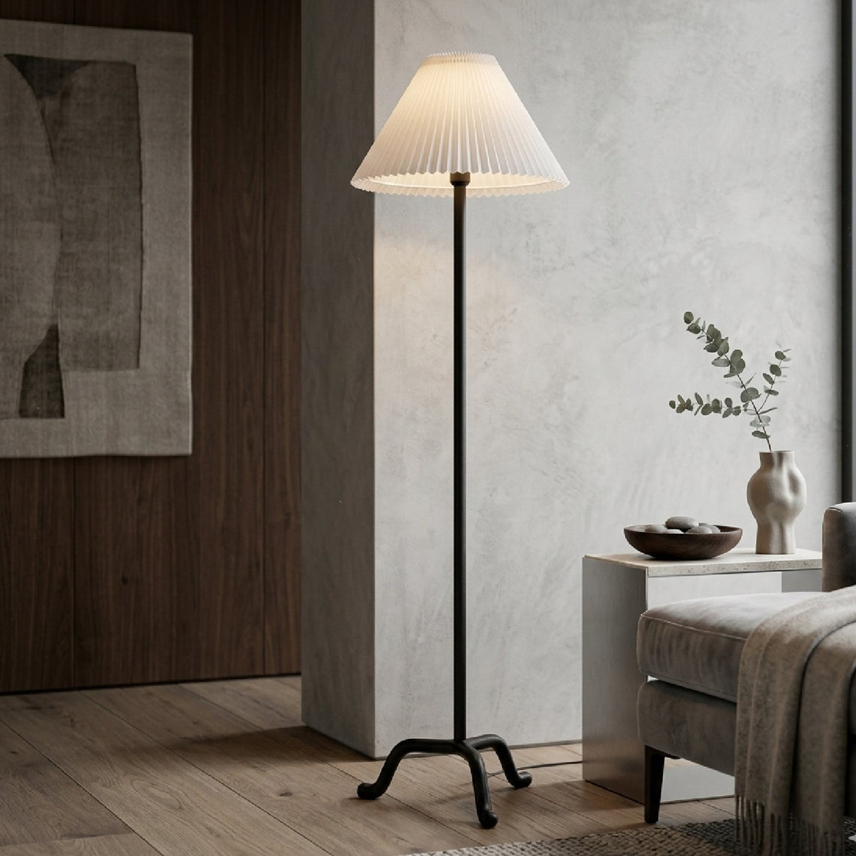 Modern European furniture - Pleated Linen Accent Floor Lamp - www.oroa.com