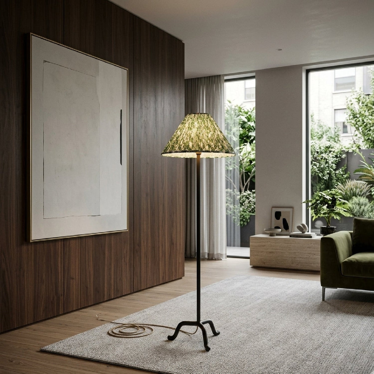 Modern European furniture - Pleated Linen Accent Floor Lamp - www.oroa.com