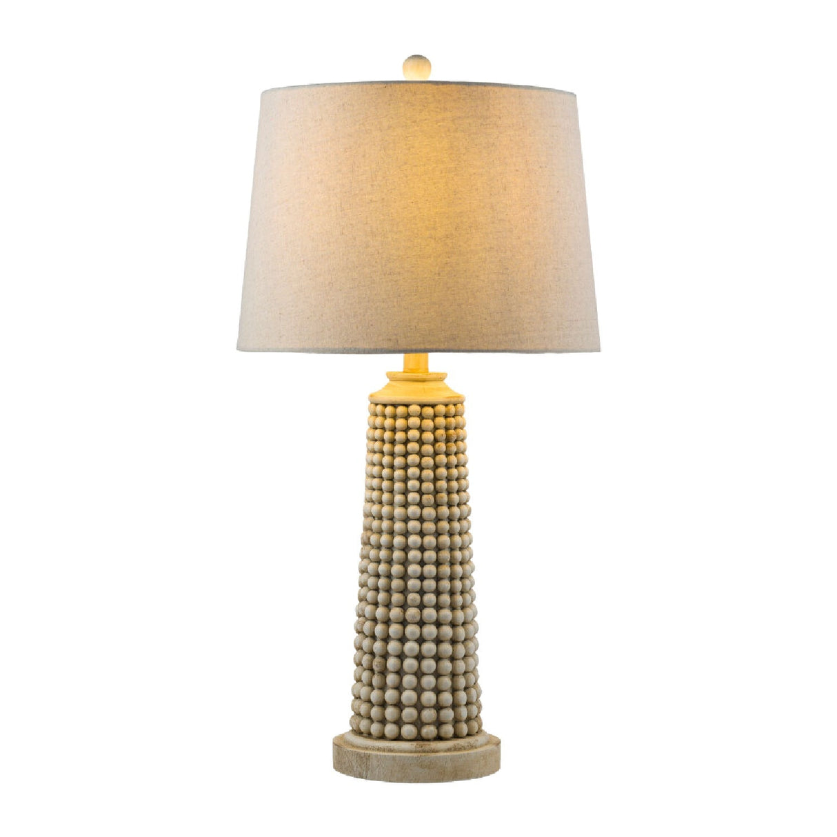 Modern European furniture - Beaded Beige Linen Table Lamp - www.oroa.com