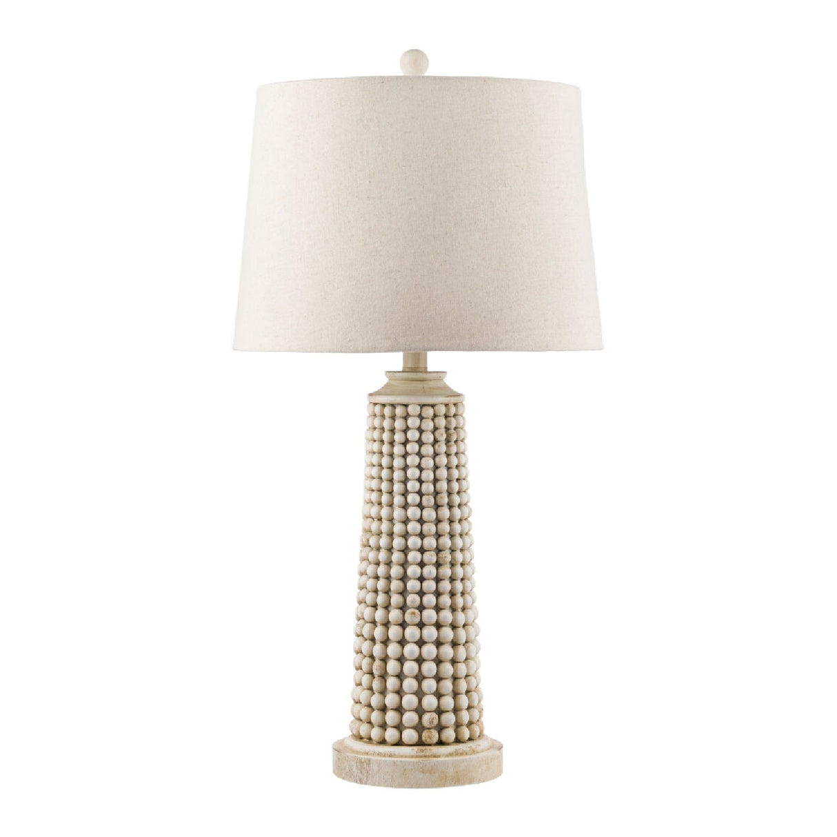 Modern European furniture - Beaded Beige Linen Table Lamp - www.oroa.com