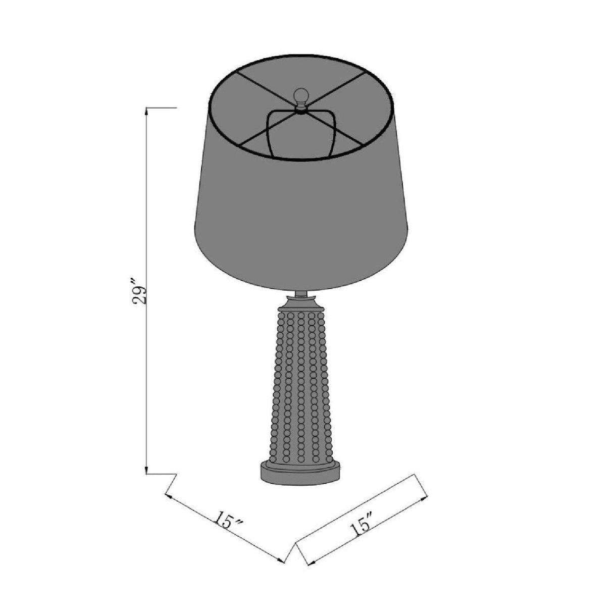 Modern European furniture - Beaded Beige Linen Table Lamp - www.oroa.com