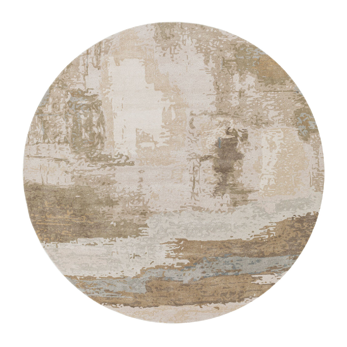 Modern European furniture - Viscose Wool Blend Round Carpet - www.oroa.com