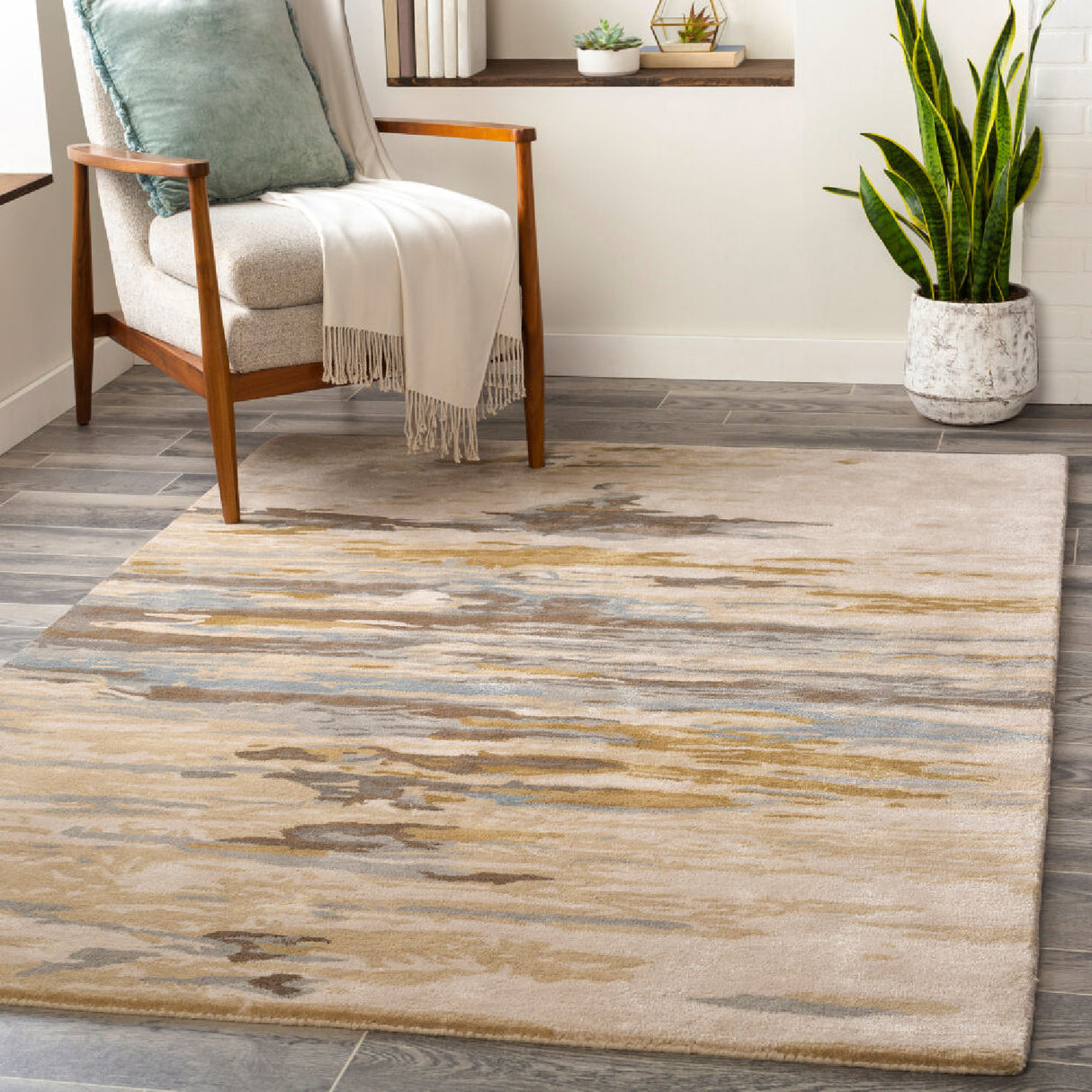 Modern European furniture - Multicolored Viscose Wool Blend Carpet - www.oroa.com