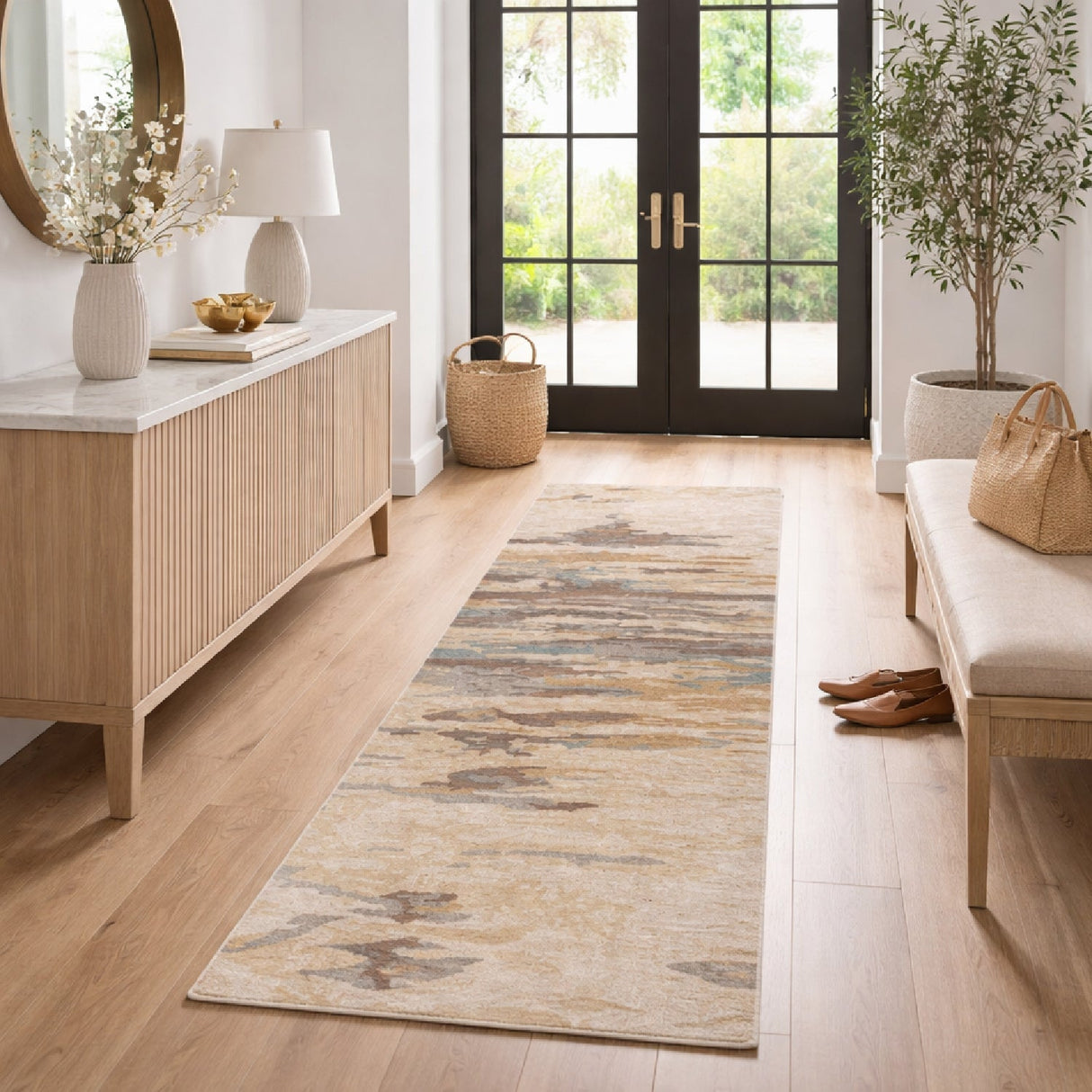 Modern European furniture - Multicolored Viscose Wool Table Runner - www.oroa.com