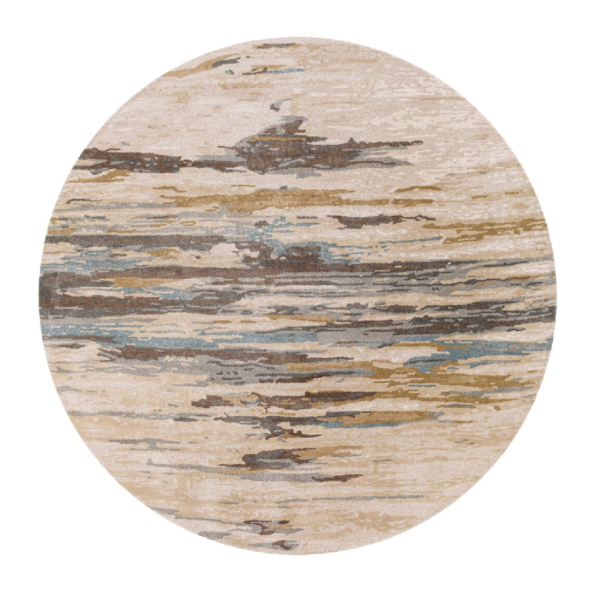Modern furniture - Multicolored Viscose Wool Round Carpet - www.oroa.com