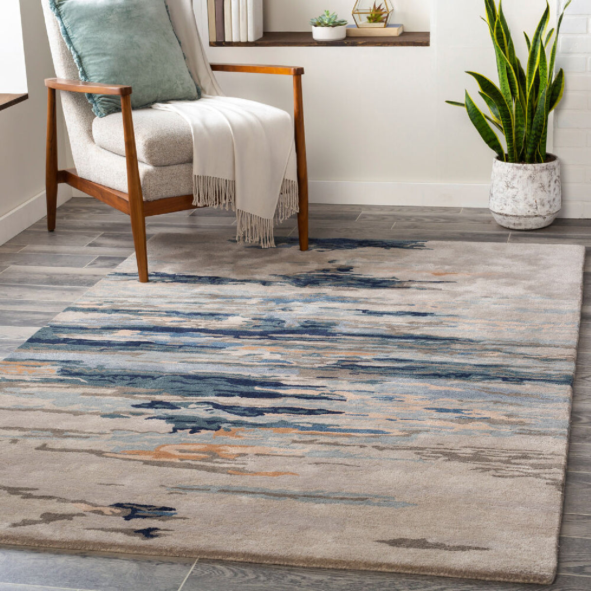 Modern European furniture - Multicolored Viscose Wool Blend Carpet - www.oroa.com