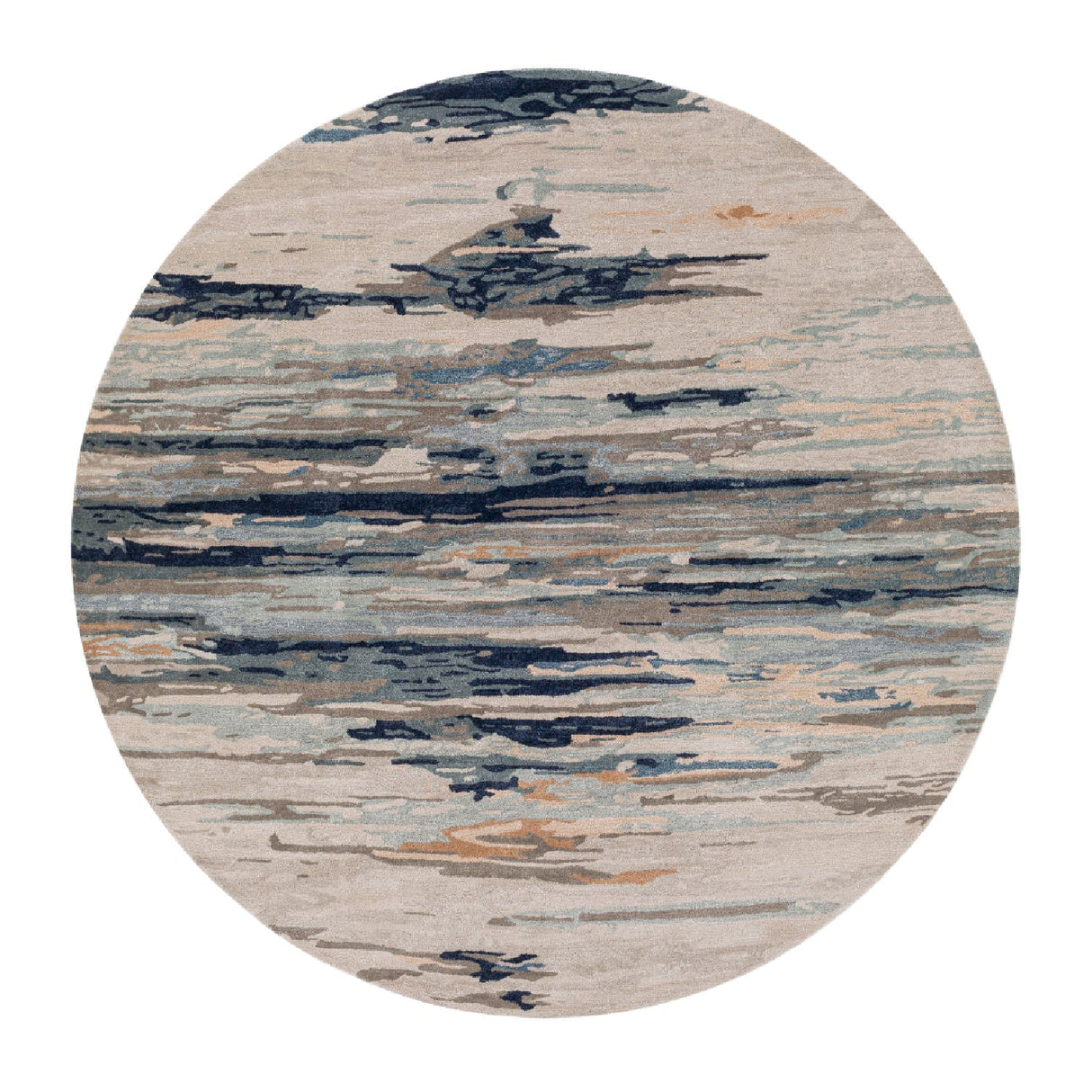 Modern furniture - Multicolored Viscose Wool Round Carpet - www.oroa.com