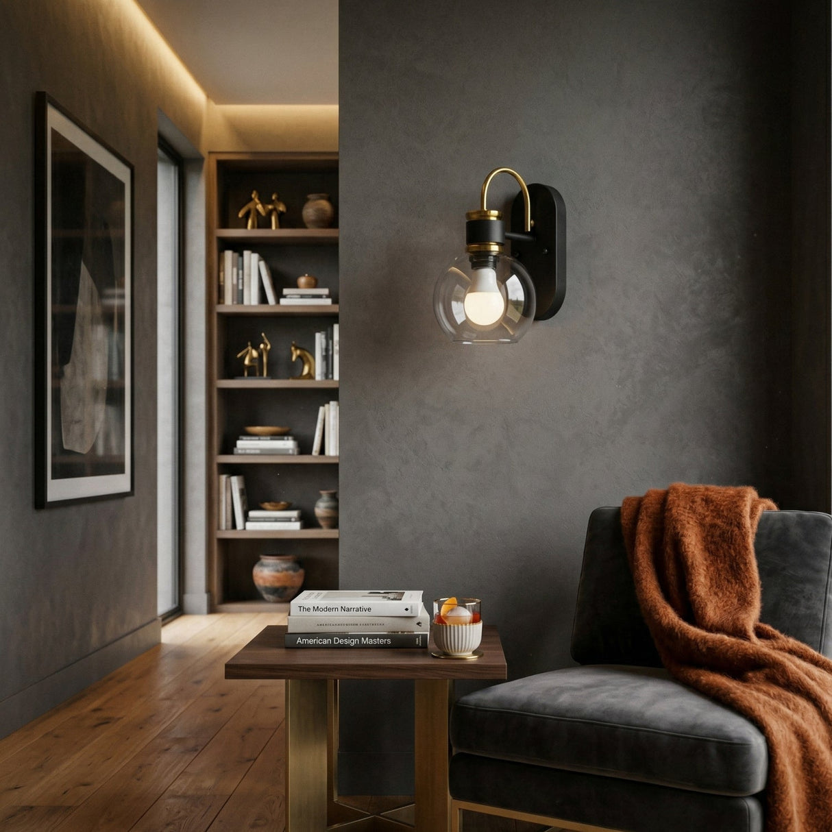 Modern European furniture - Industrial Style Glass Wall Lamp - www.oroa.com