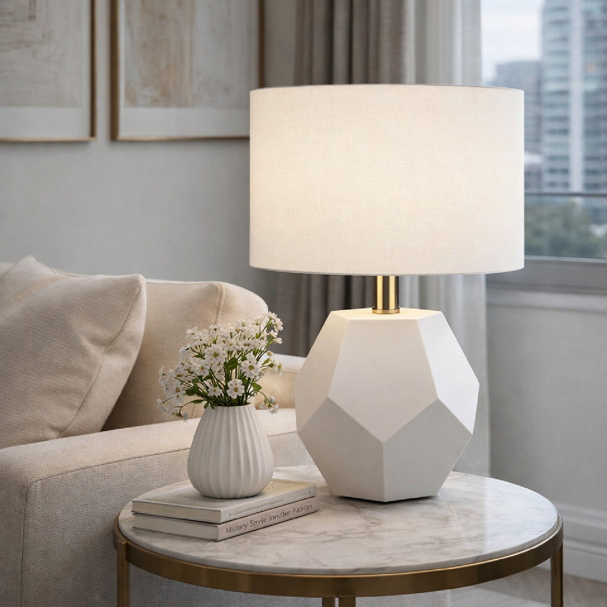Modern European furniture - Faceted Glass Accent Table Lamp - www.oroa.com