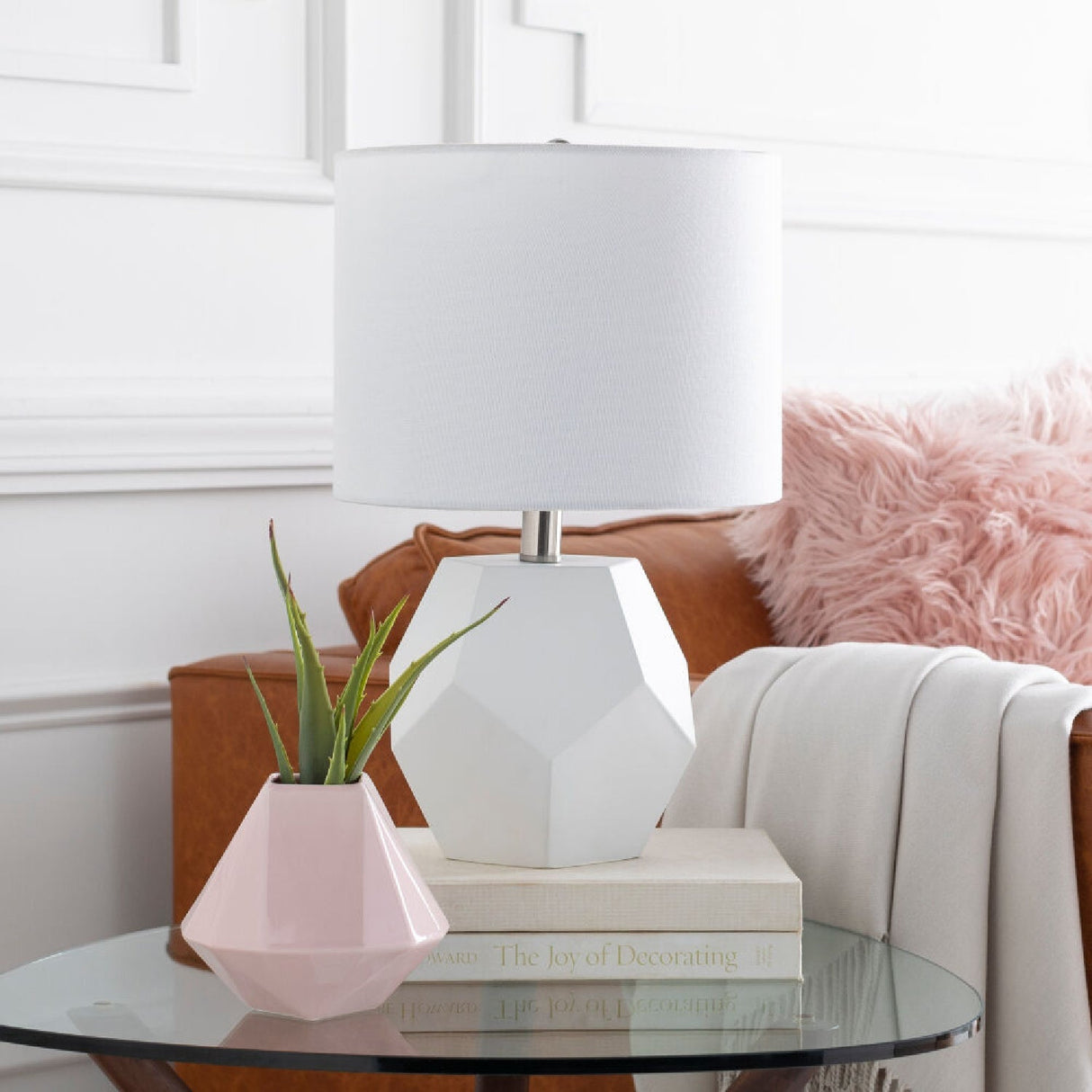 Modern European furniture - Faceted Glass Accent Table Lamp - www.oroa.com