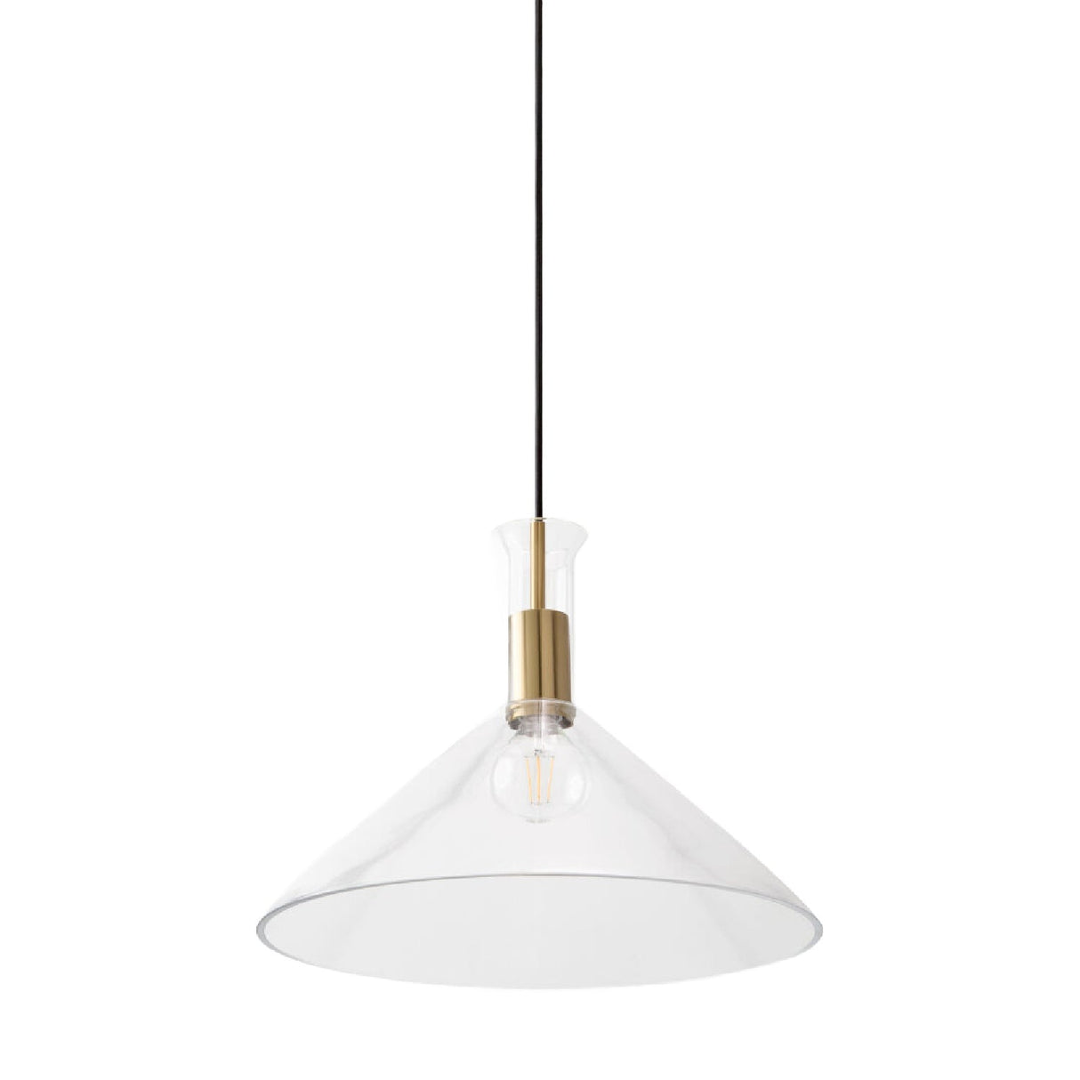Modern European furniture - Conical Clear Glass Pendant Lamp - www.oroa.com