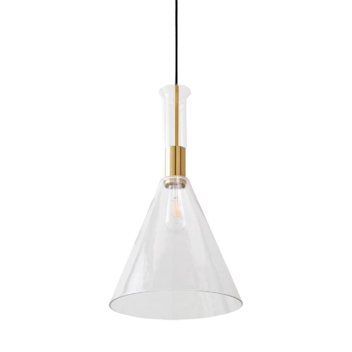 Modern European furniture - Conical Clear Glass Pendant Lamp - www.oroa.com