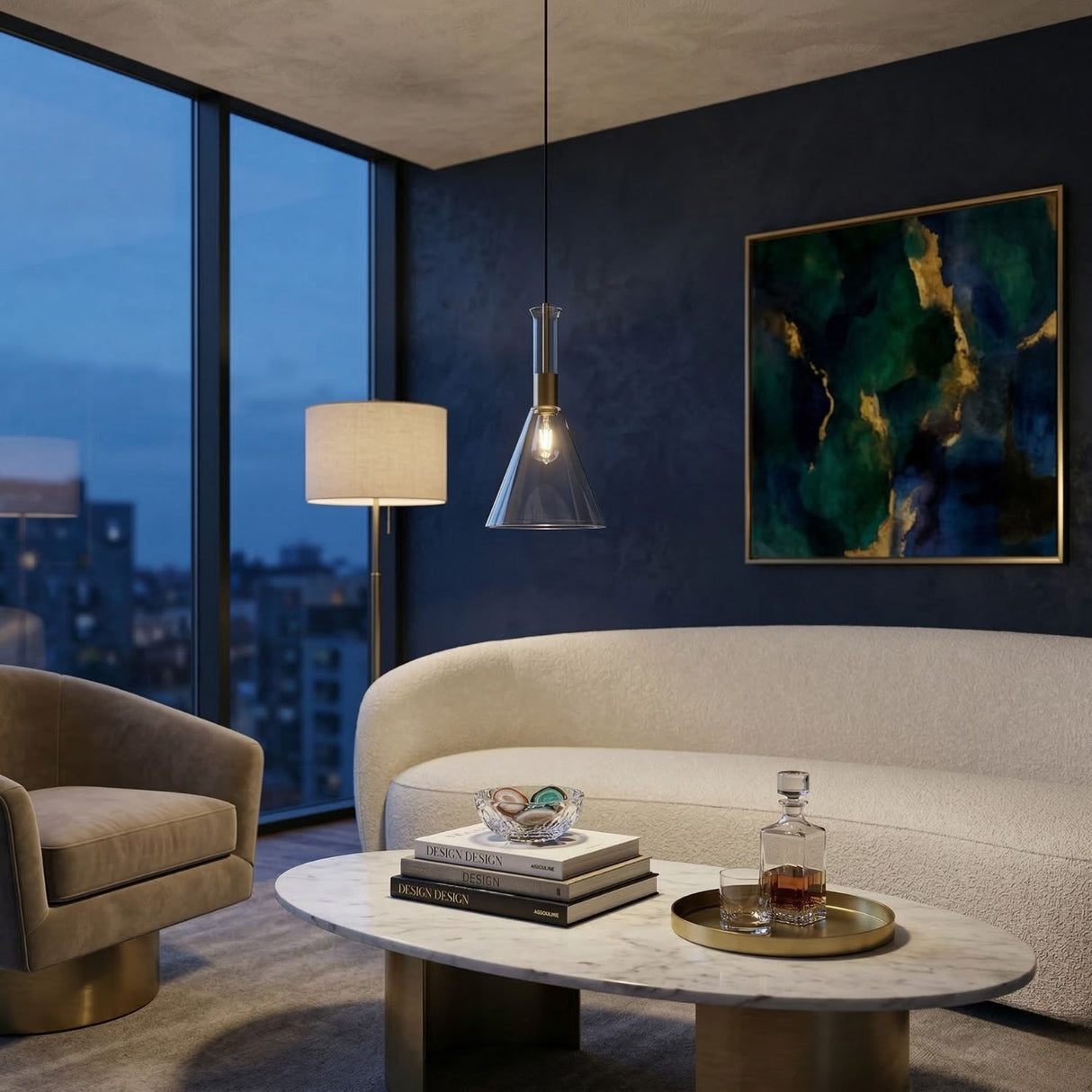 Conical Clear Glass Pendant Lamp | Oroa.com