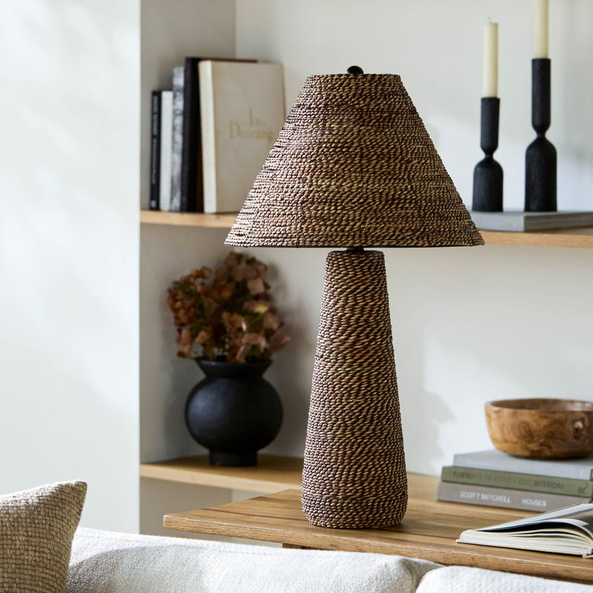 Modern European furniture - Rattan Wrapped Table Lamp - www.oroa.com