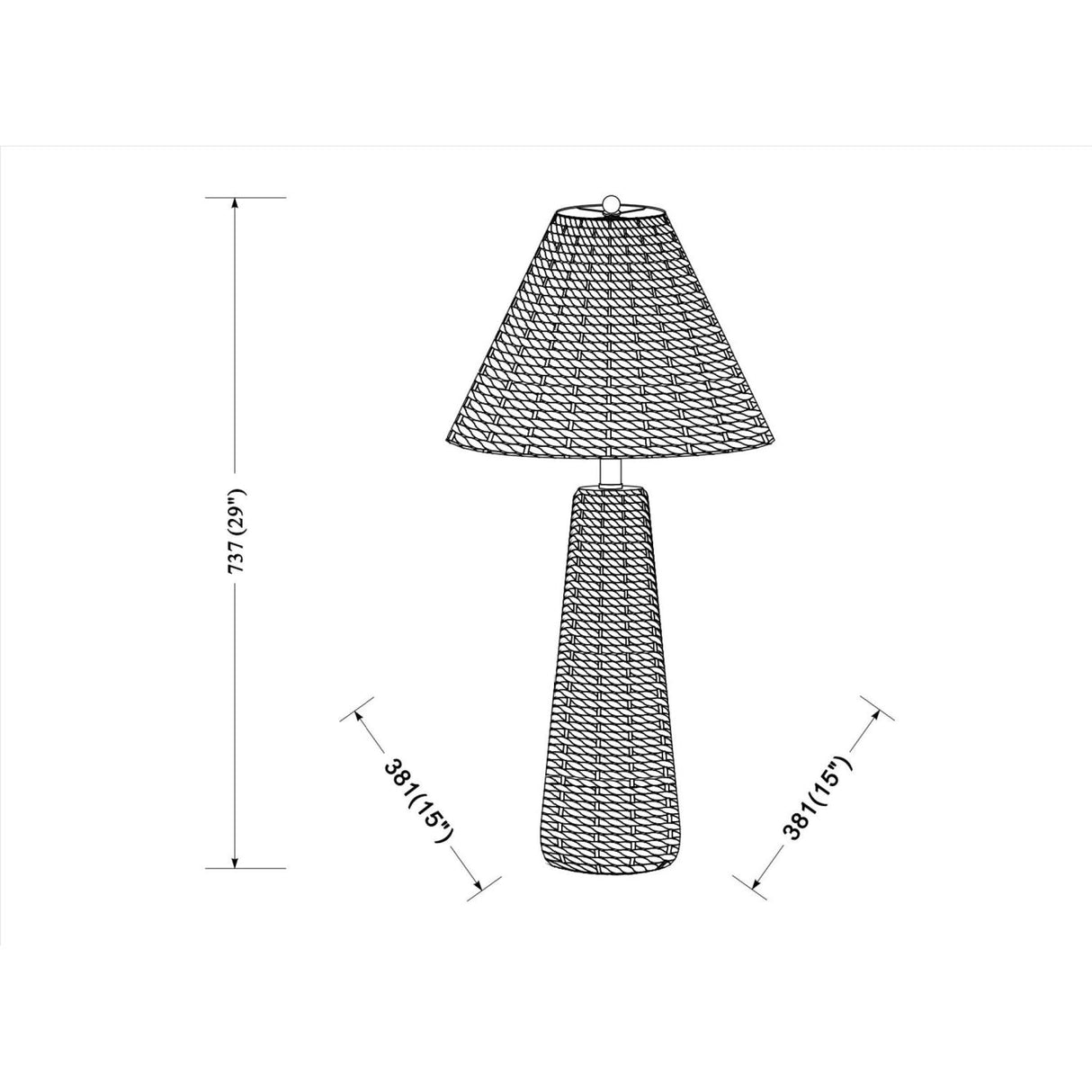 Modern European furniture - Rattan Wrapped Table Lamp - www.oroa.com