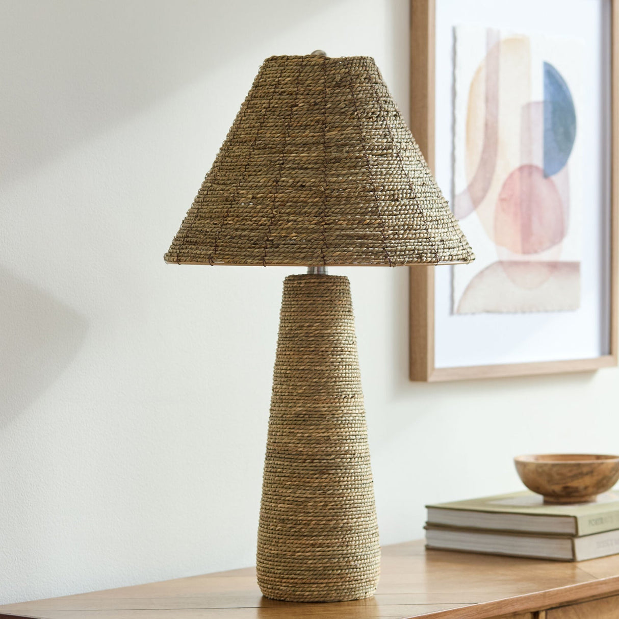 Modern European furniture - Rattan Wrapped Table Lamp - www.oroa.com
