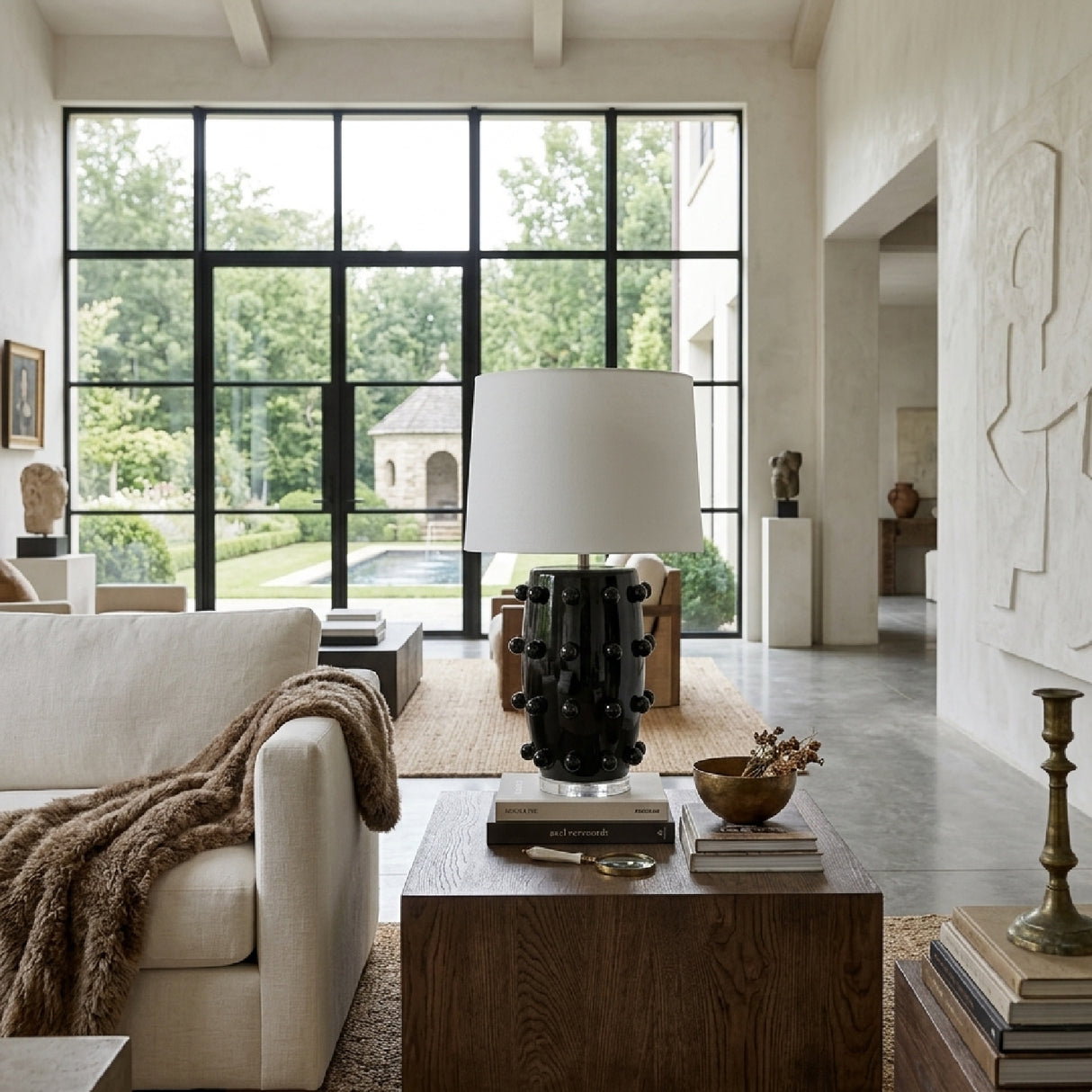 Modern European furniture - Orb Studded Ceramic Table Lamp - www.oroa.com