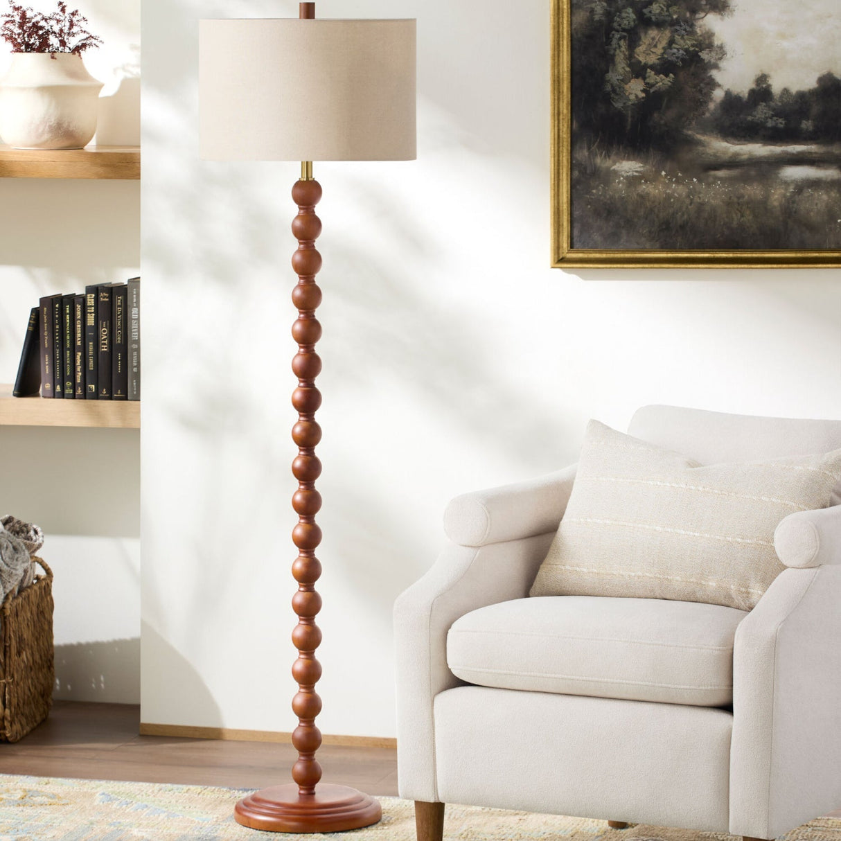 Modern European furniture - Hand-painted Wood Accent Floor Lamp - www.oroa.com