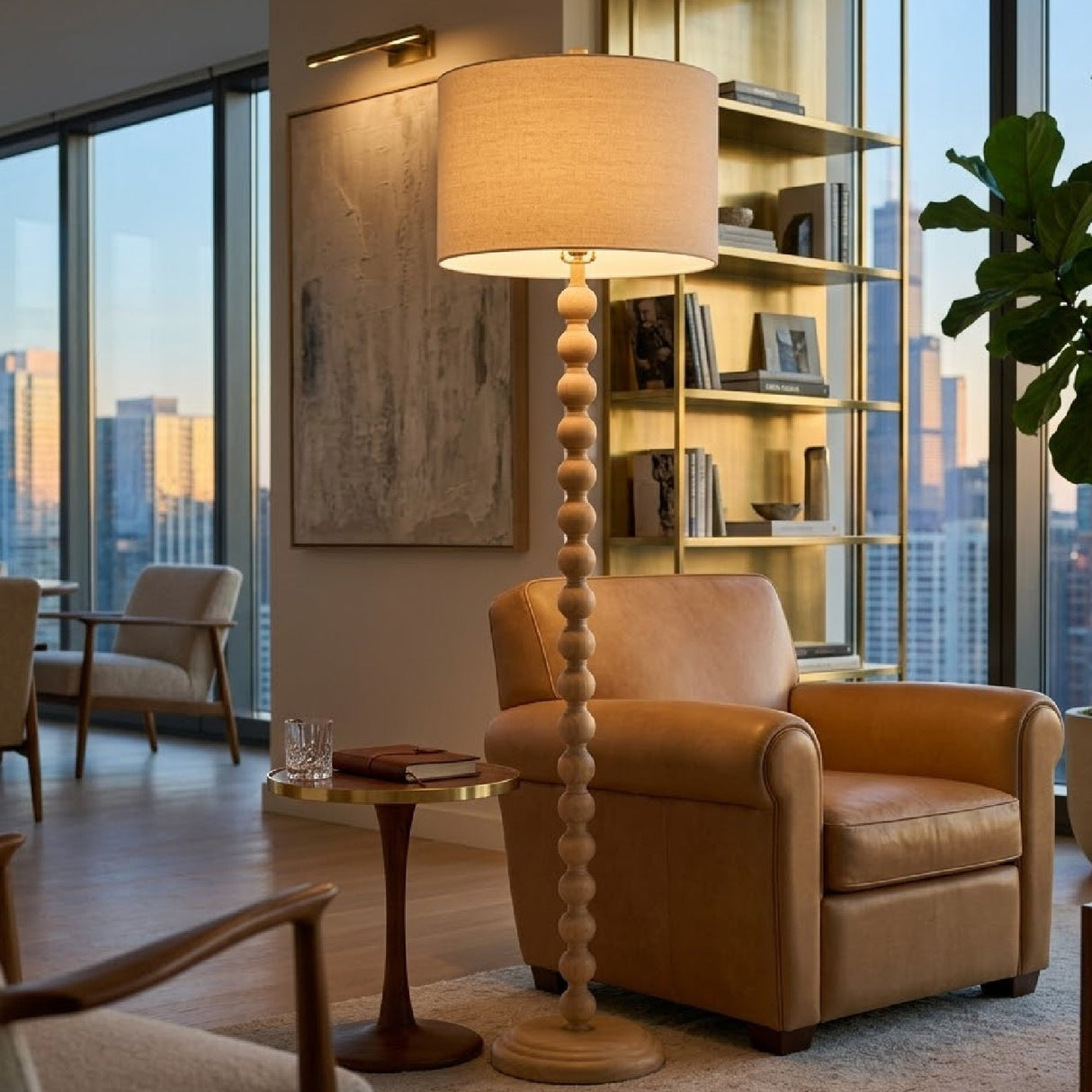 Modern European furniture - Hand-painted Wood Accent Floor Lamp - www.oroa.com
