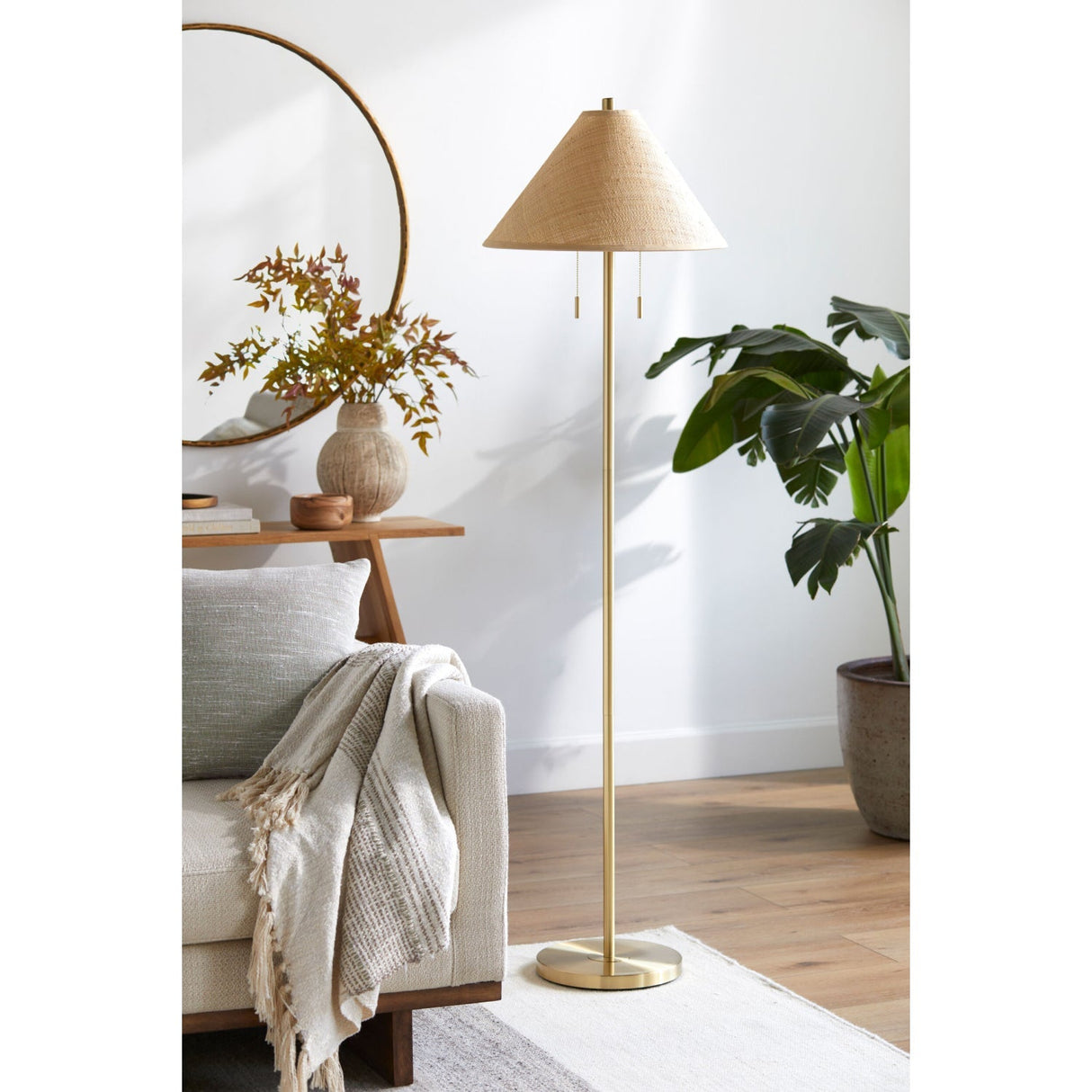Modern European furniture - Rattan Empire Shade Floor Lamp - www.oroa.com