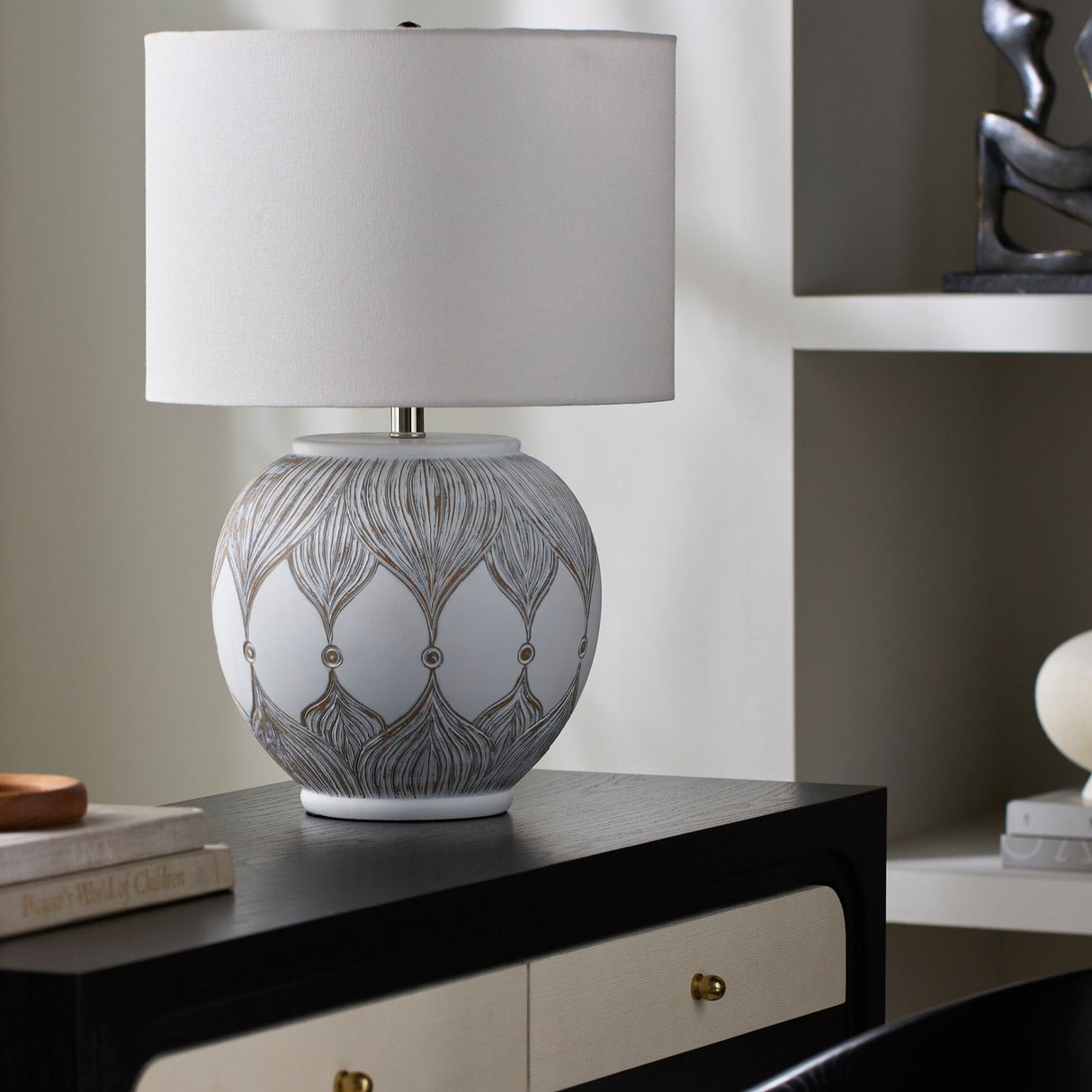 Modern European furniture - White Painted Accent Table Lamp - www.oroa.com