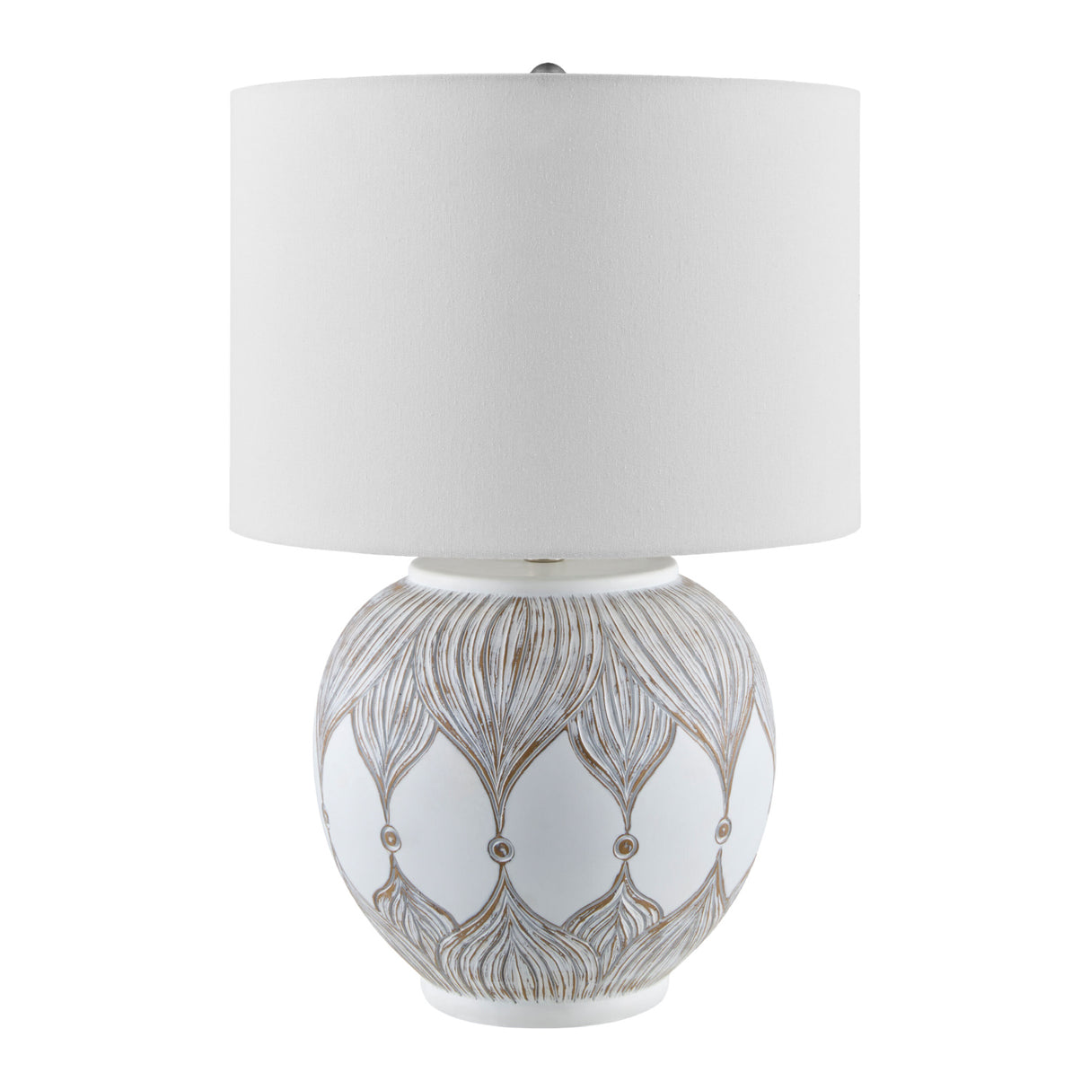 White Painted Accent Table Lamp | Oroa.com