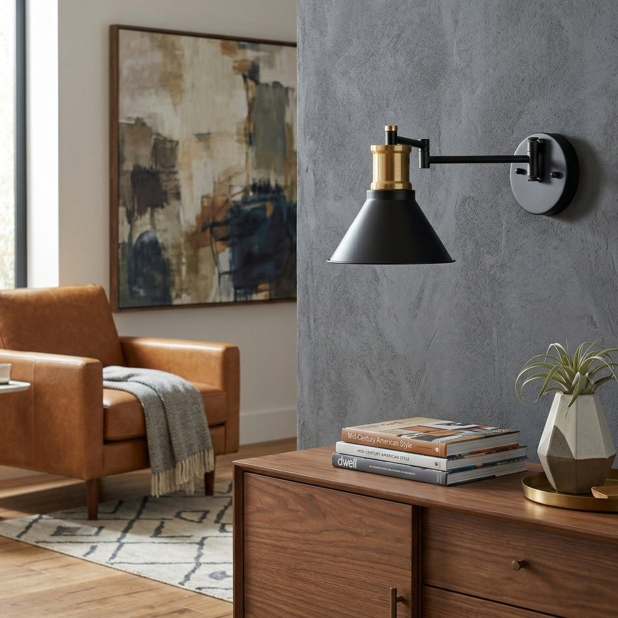 Modern European furniture - Black Metal Conical Wall Lamp - www.oroa.com