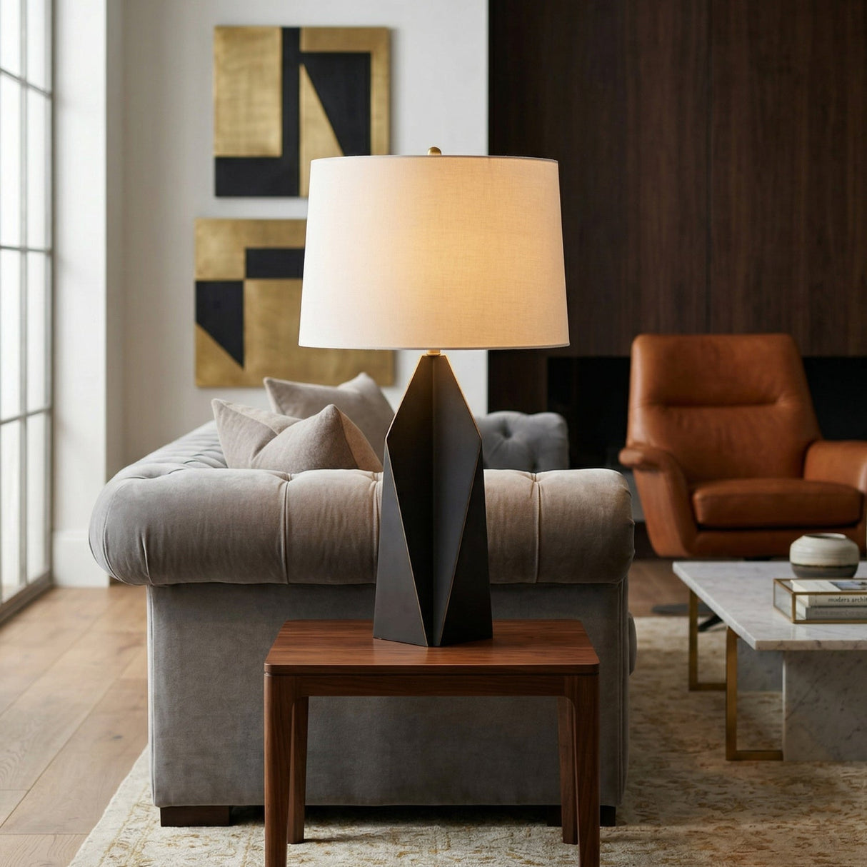 Modern European furniture - Black Iron Base Table Lamp - www.oroa.com