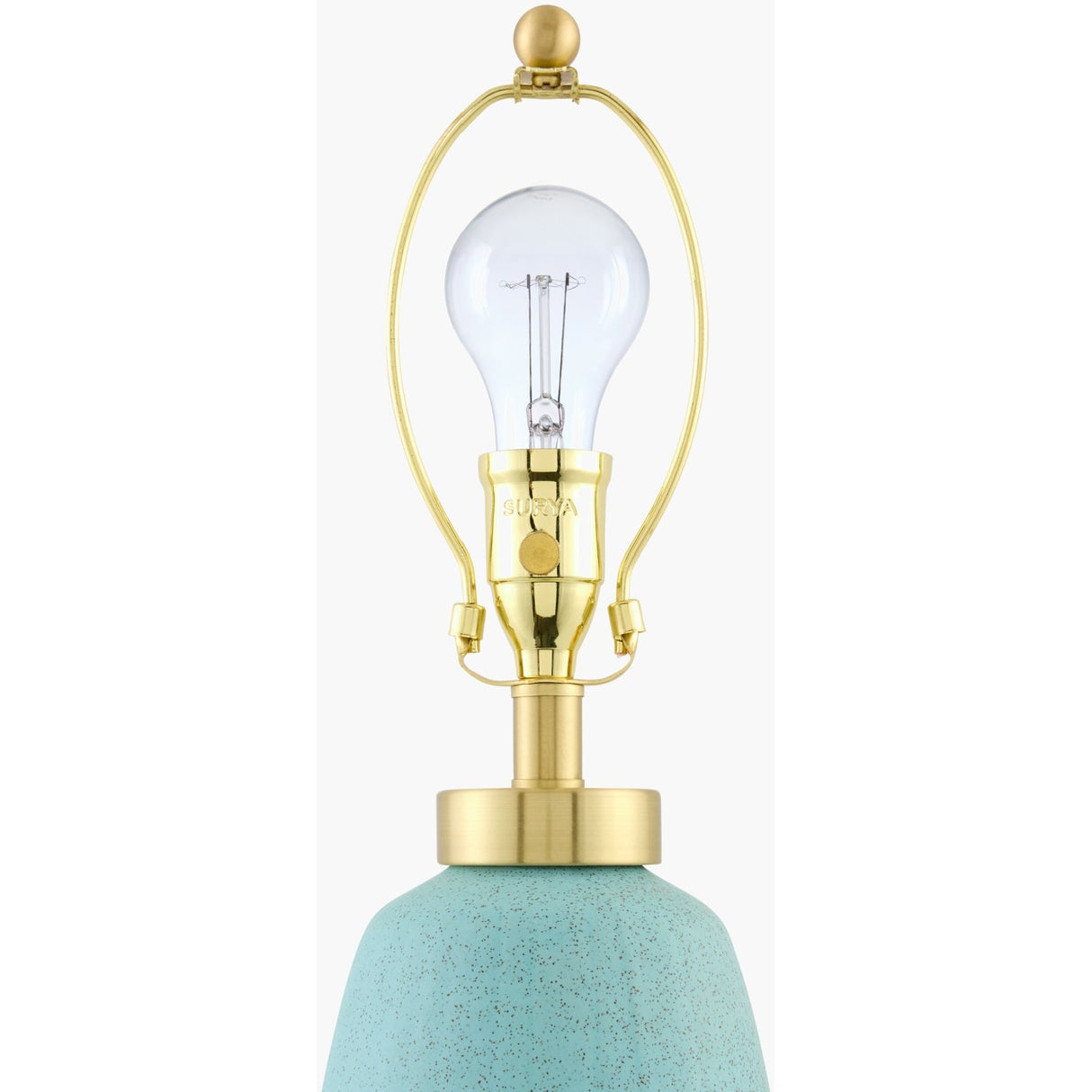 Modern European furniture - Glazed Teal Ceramic Table Lamp - www.oroa.com