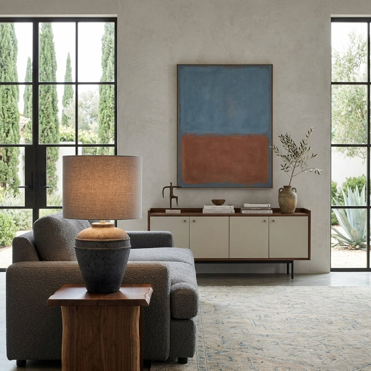 Modern European furniture - Gray Cement Accent Table Lamp - www.oroa.com
