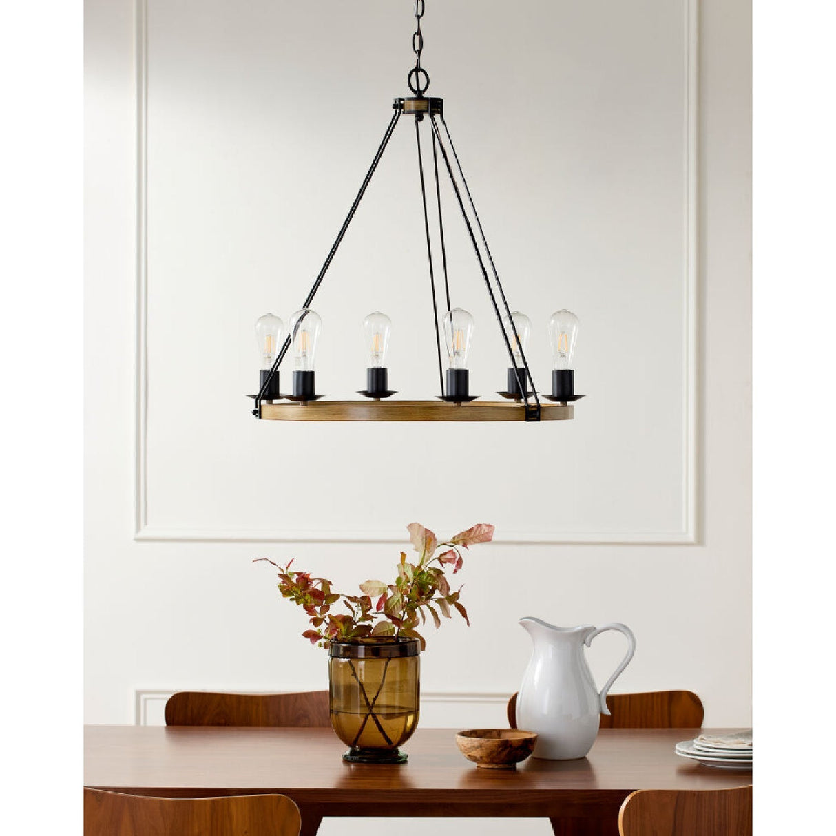 Modern European furniture - Copper Ring 5-Light Chandelier - www.oroa.com