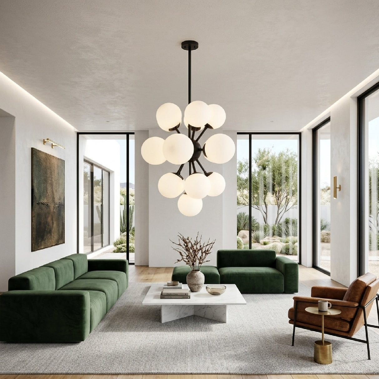 Modern European furniture - Glass Globes 16-Light Chandelier - www.oroa.com